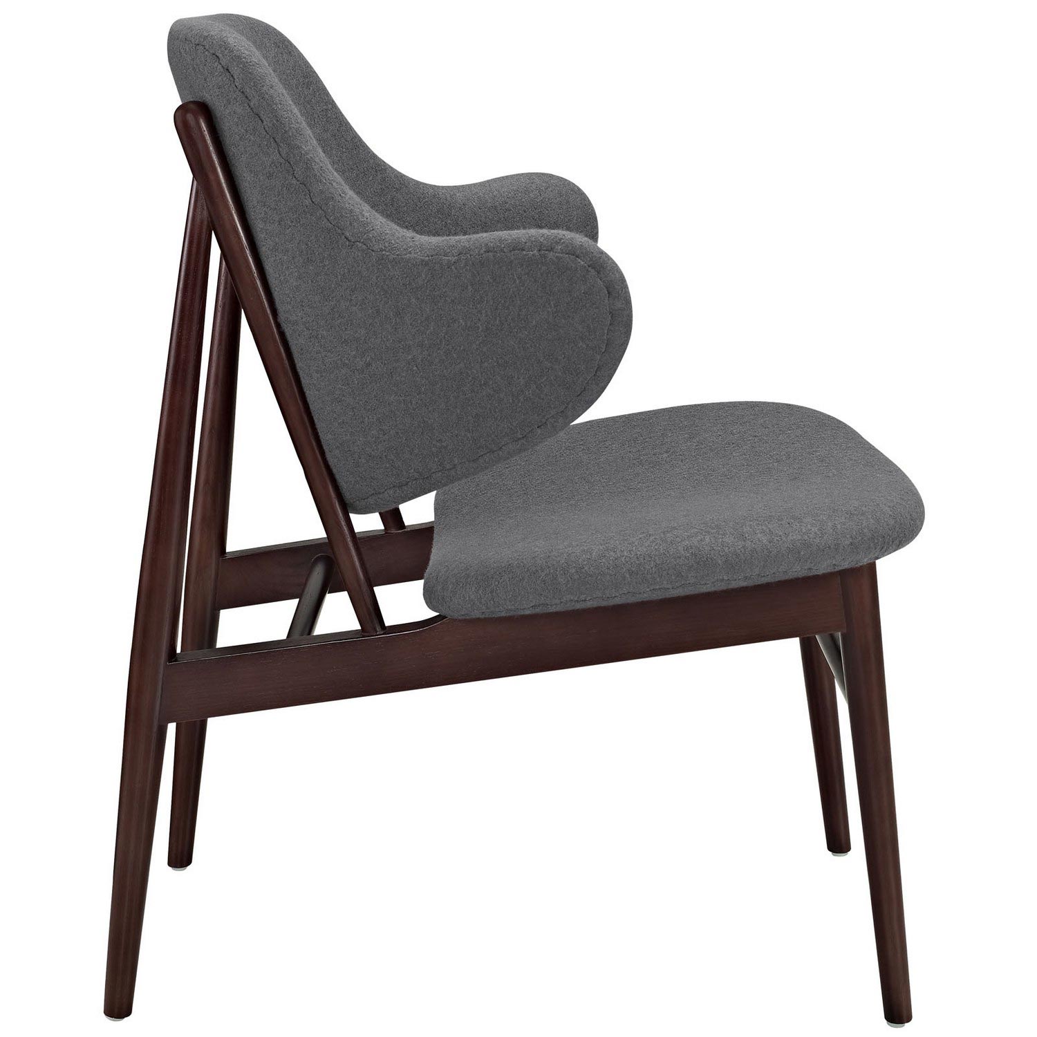 Modway Cherish Wood Lounge Chair - Dark Gray