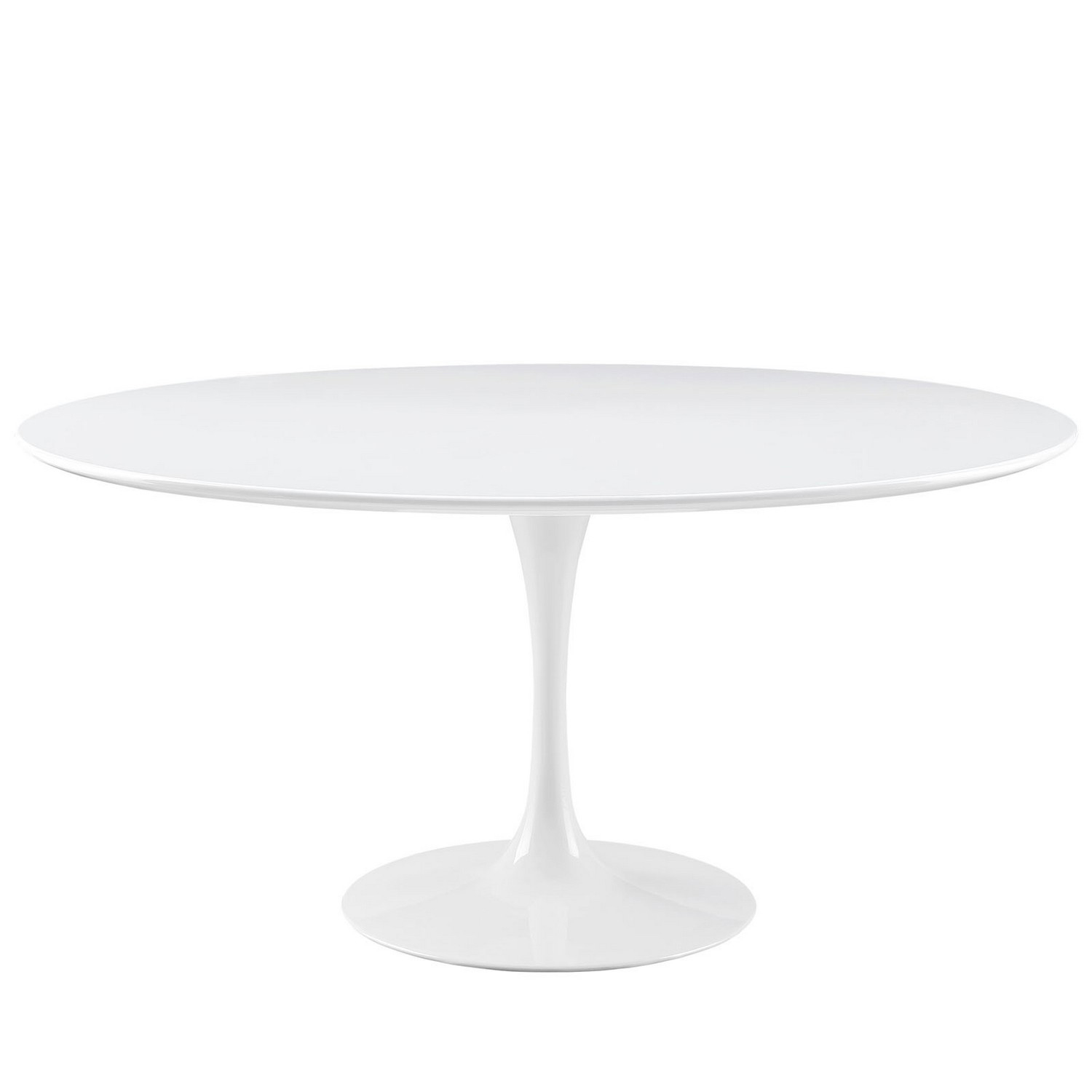 Modway Lippa 60 Wood Top Dining Table - White