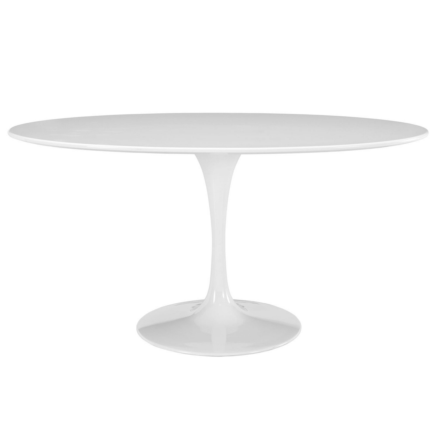 Modway Lippa 60 Oval-Shaped Wood Top Dining Table - White MW-EEI-1121