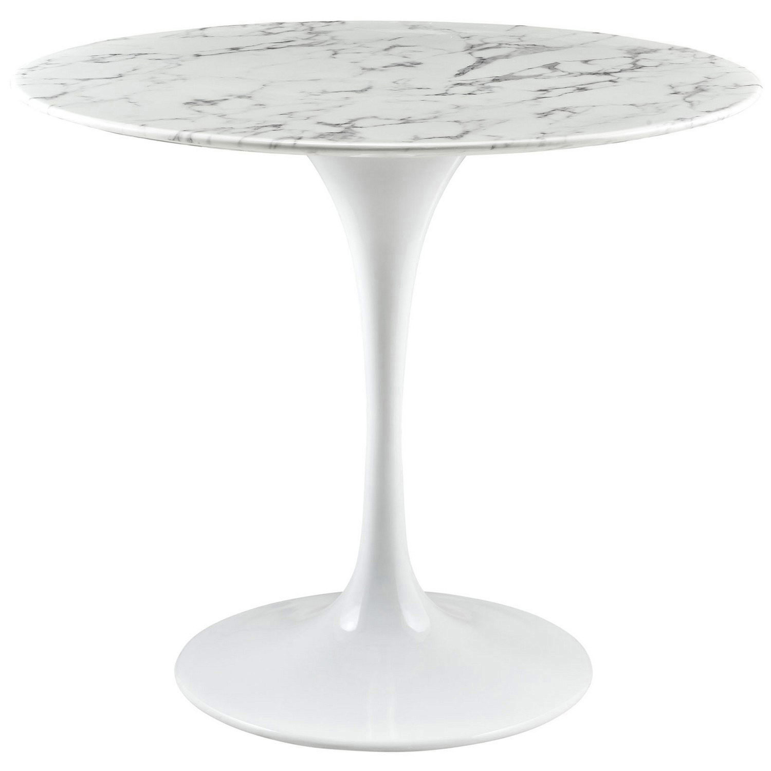 Modway Lippa 36 Artificial Marble Dining Table - White