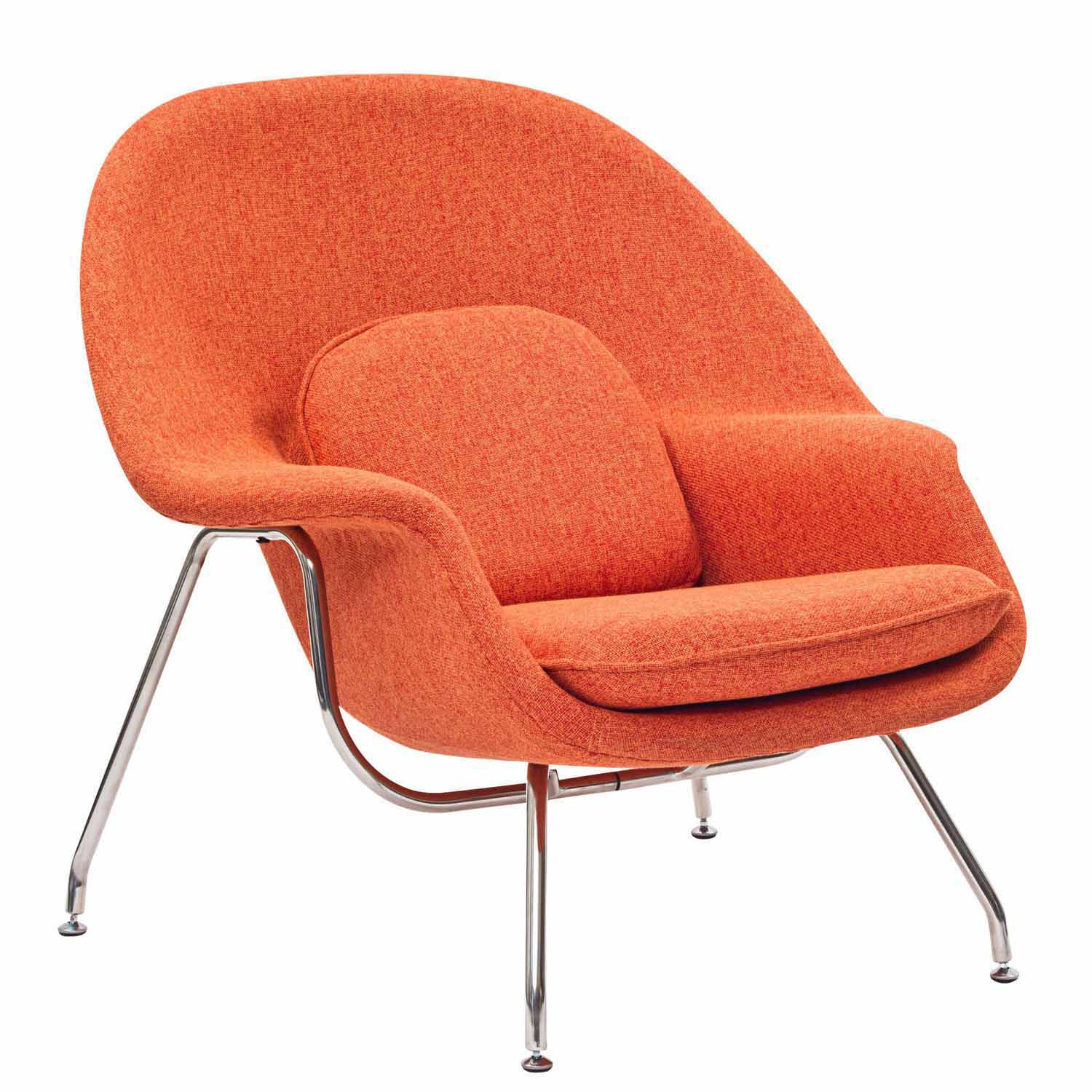Modway W Fabric Lounge Chair - Orange Tweed