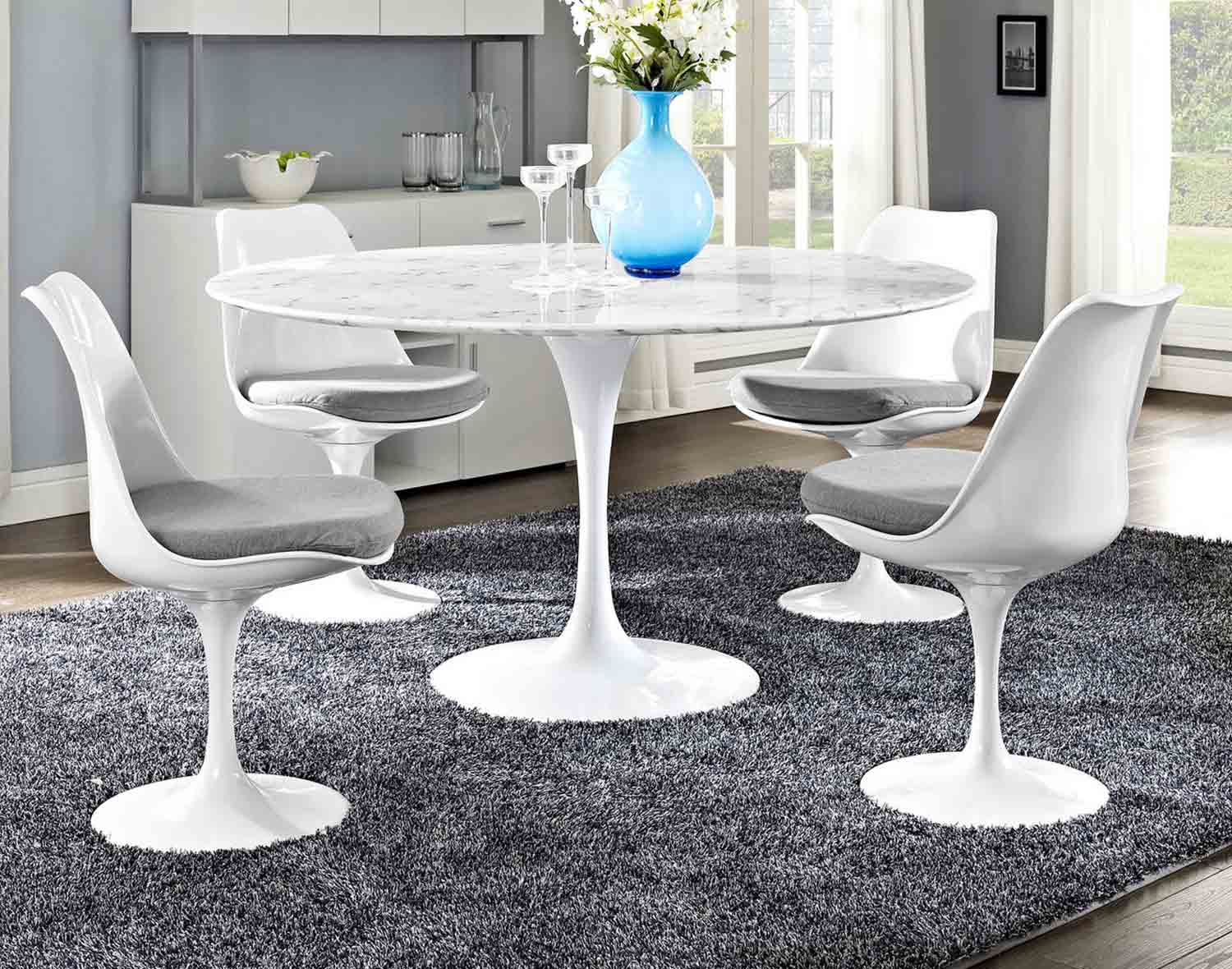 Modway Lippa 54 Artificial Marble Dining Table - White