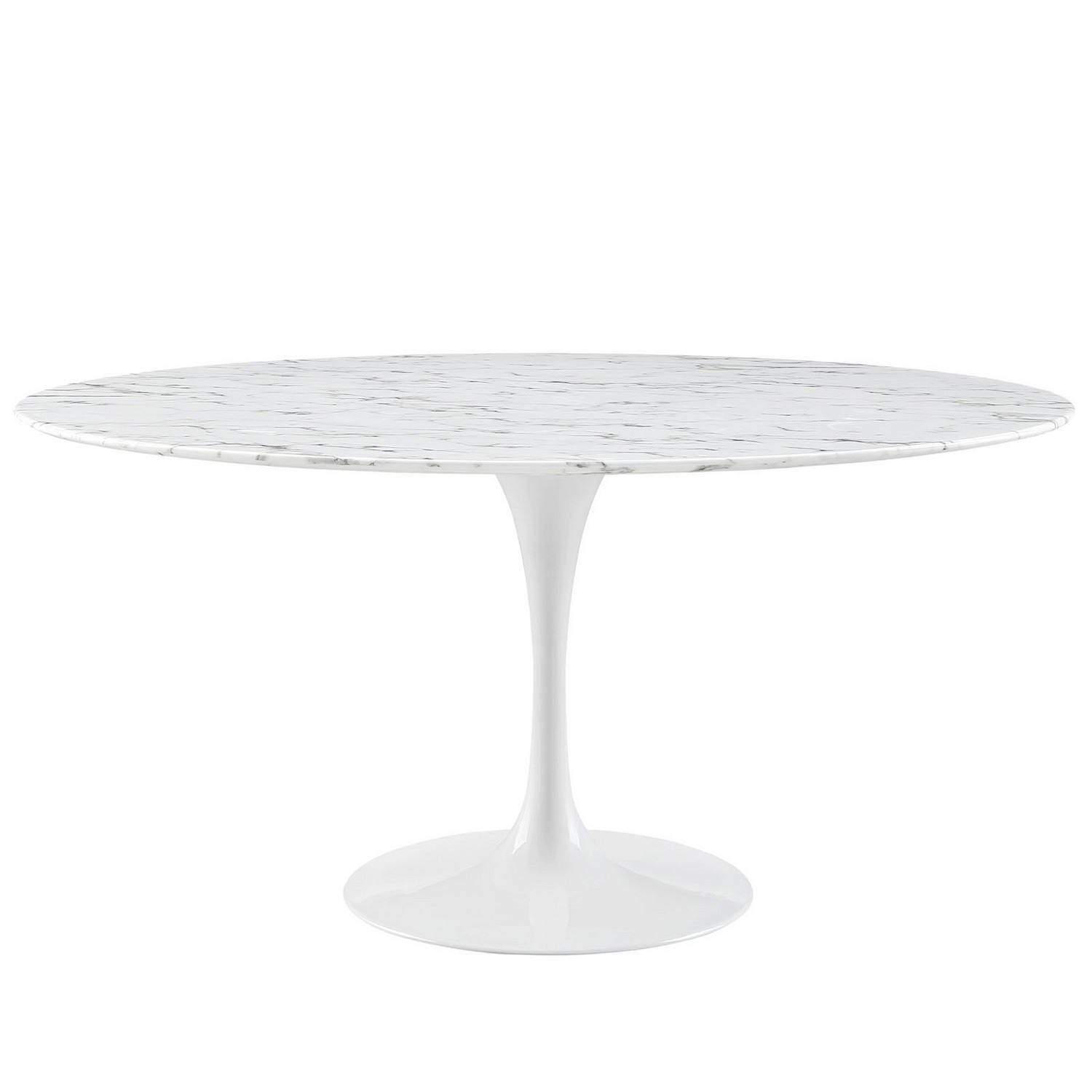 Modway Lippa 60 Artificial Marble Dining Table - White