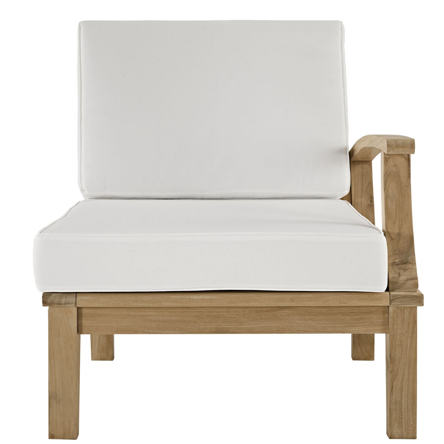 Modway Marina Outdoor Patio Teak Left-Arm Sofa - Natural White
