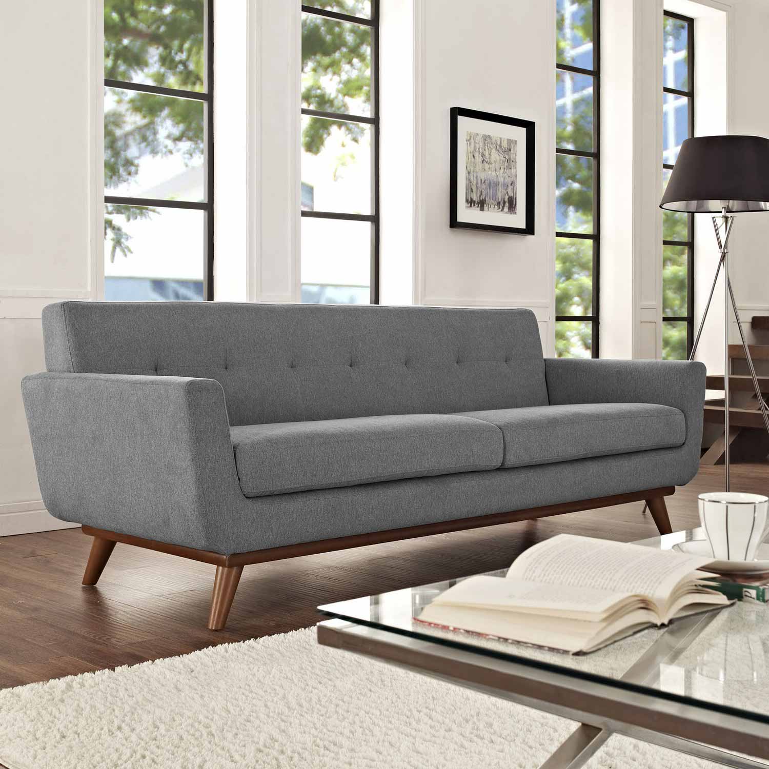 Modway Engage Upholstered Sofa - Expectation Gray