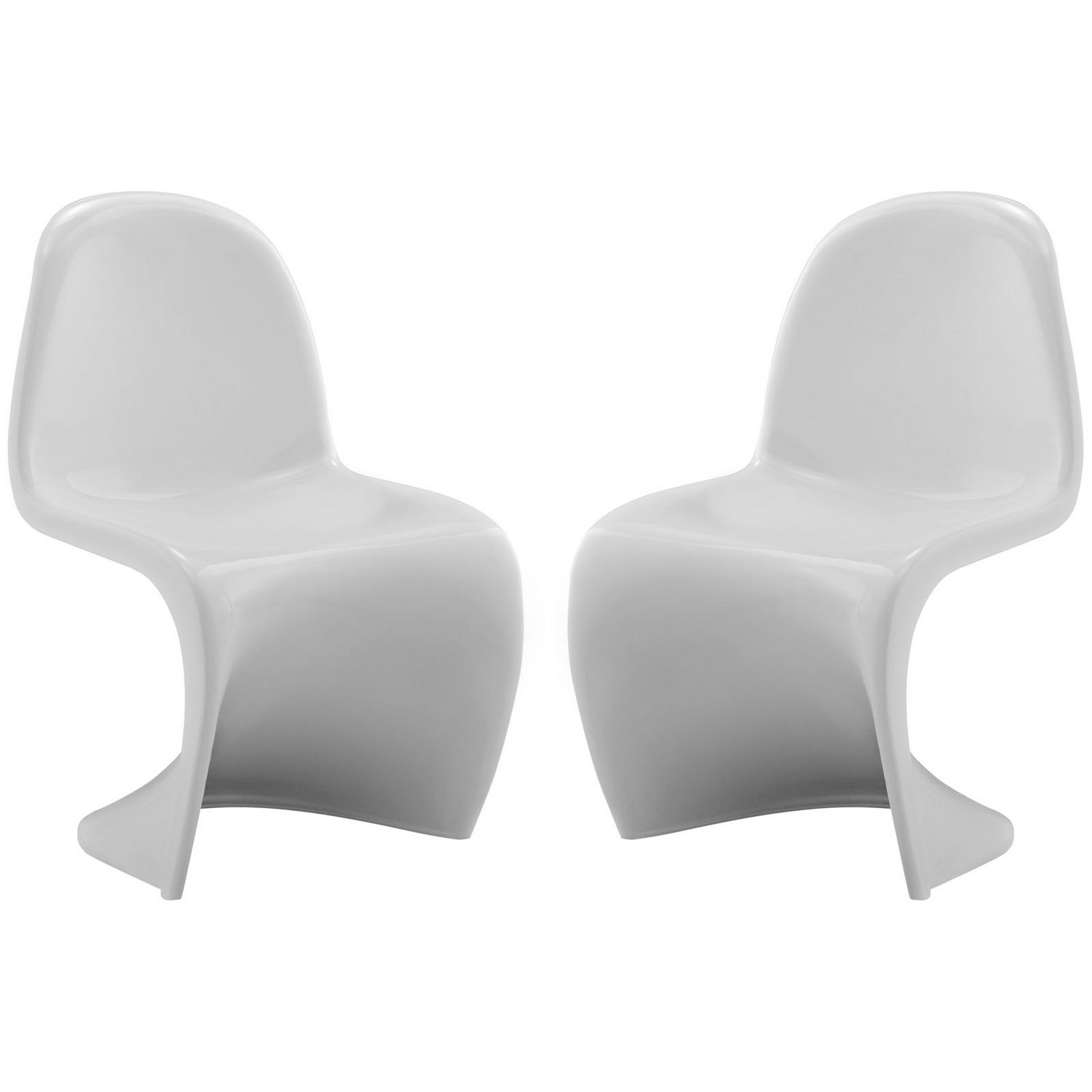 Modway Slither Kids Chair Set of 2 - White