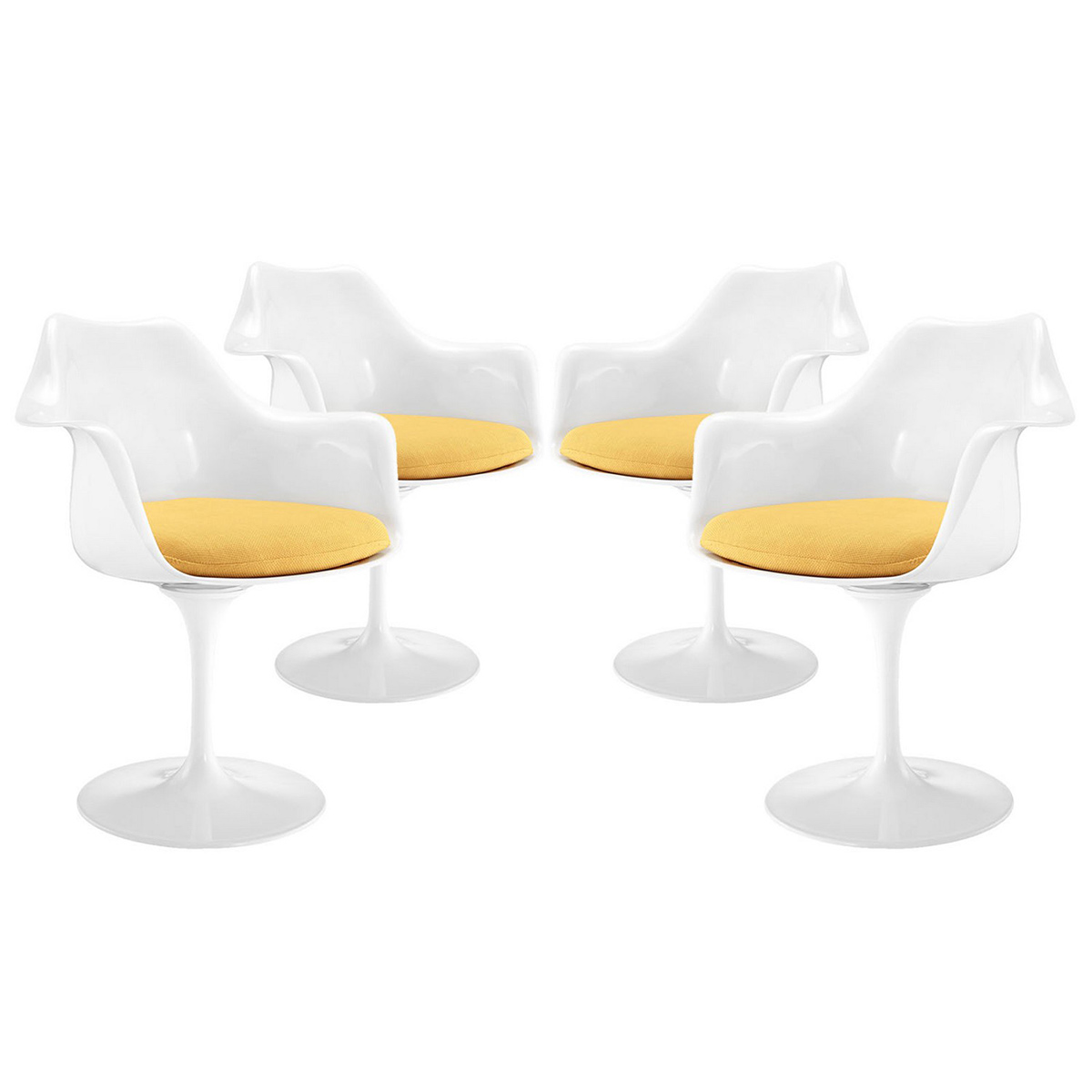 Modway Lippa Dining Armchair Set of 4 - Yellow