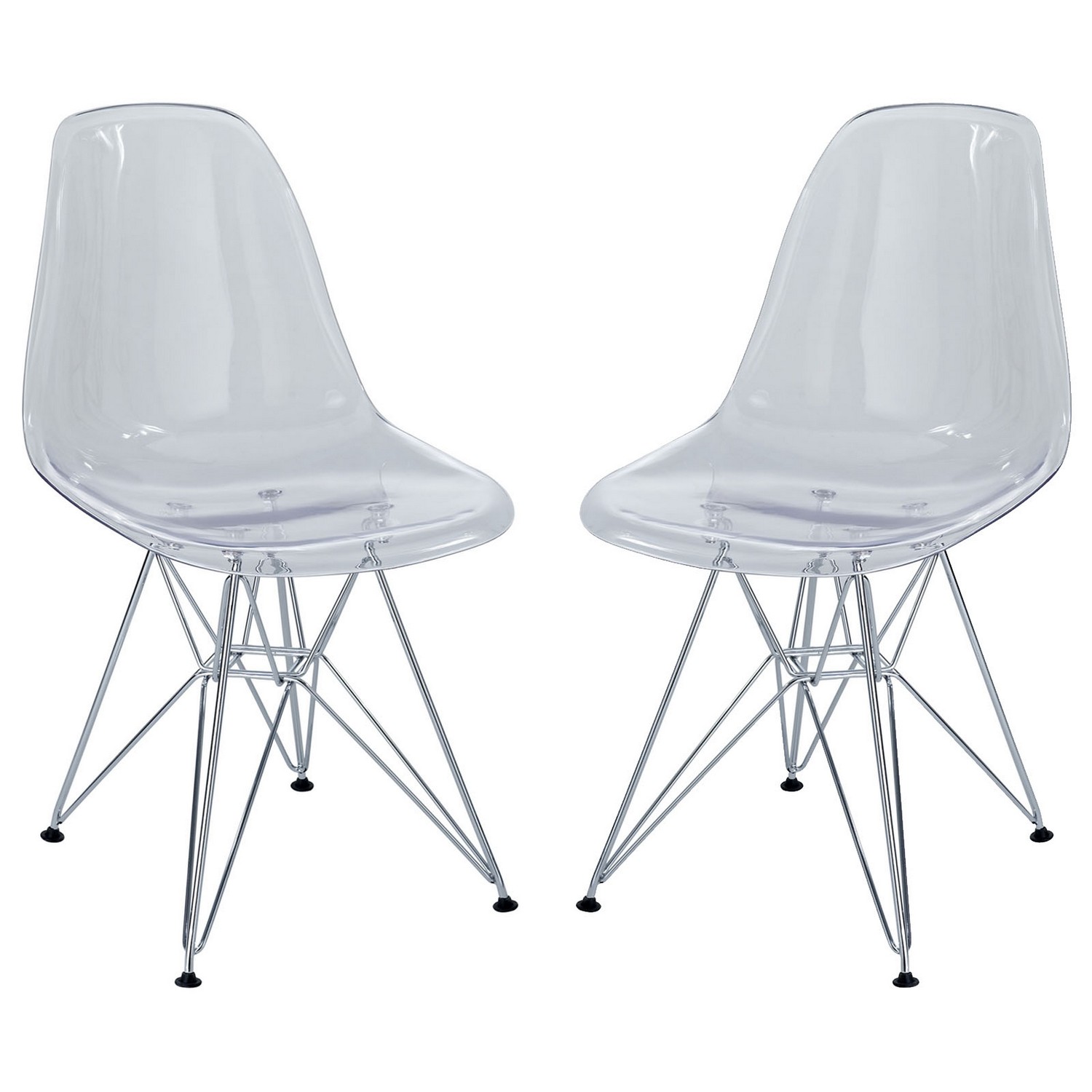 Modway Paris Dining Side Chair Set of 2 - Clear