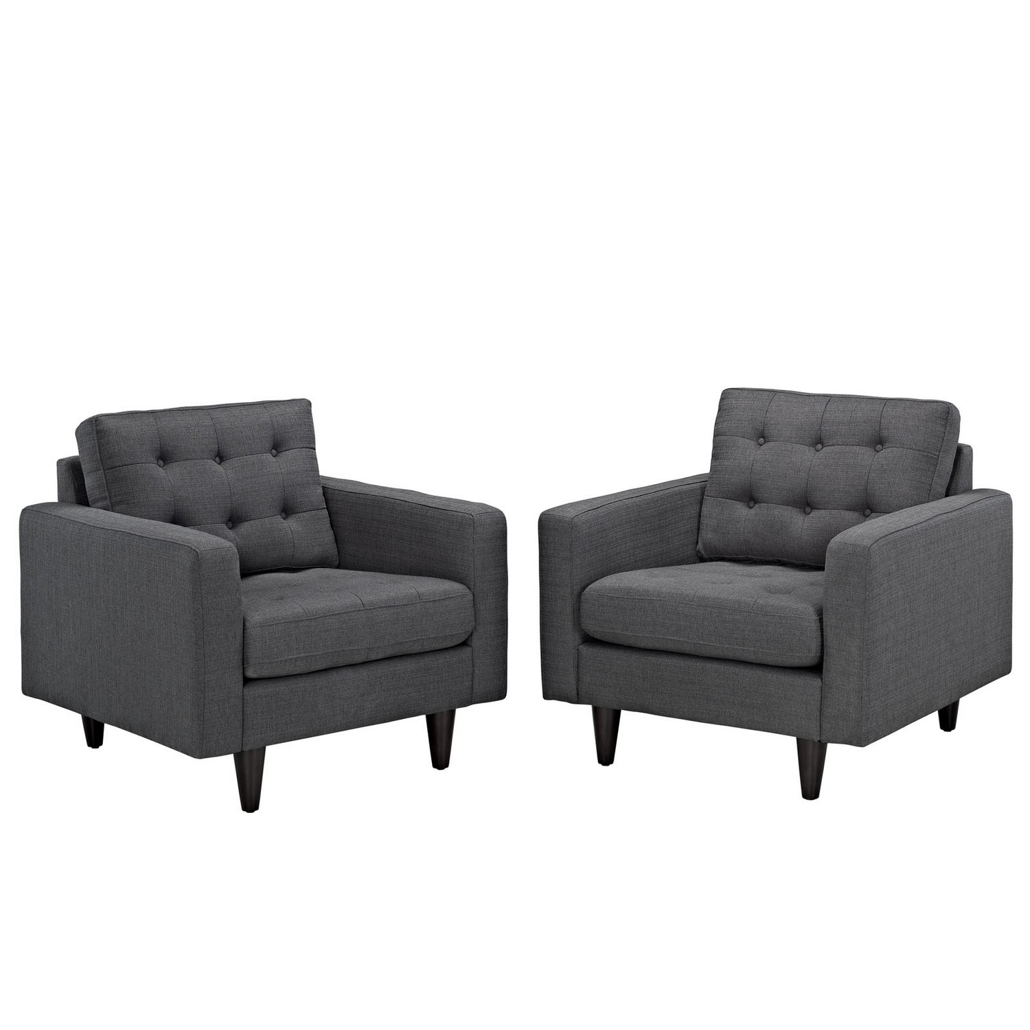 Modway Empress Armchair Upholstered Set of 2 - Gray