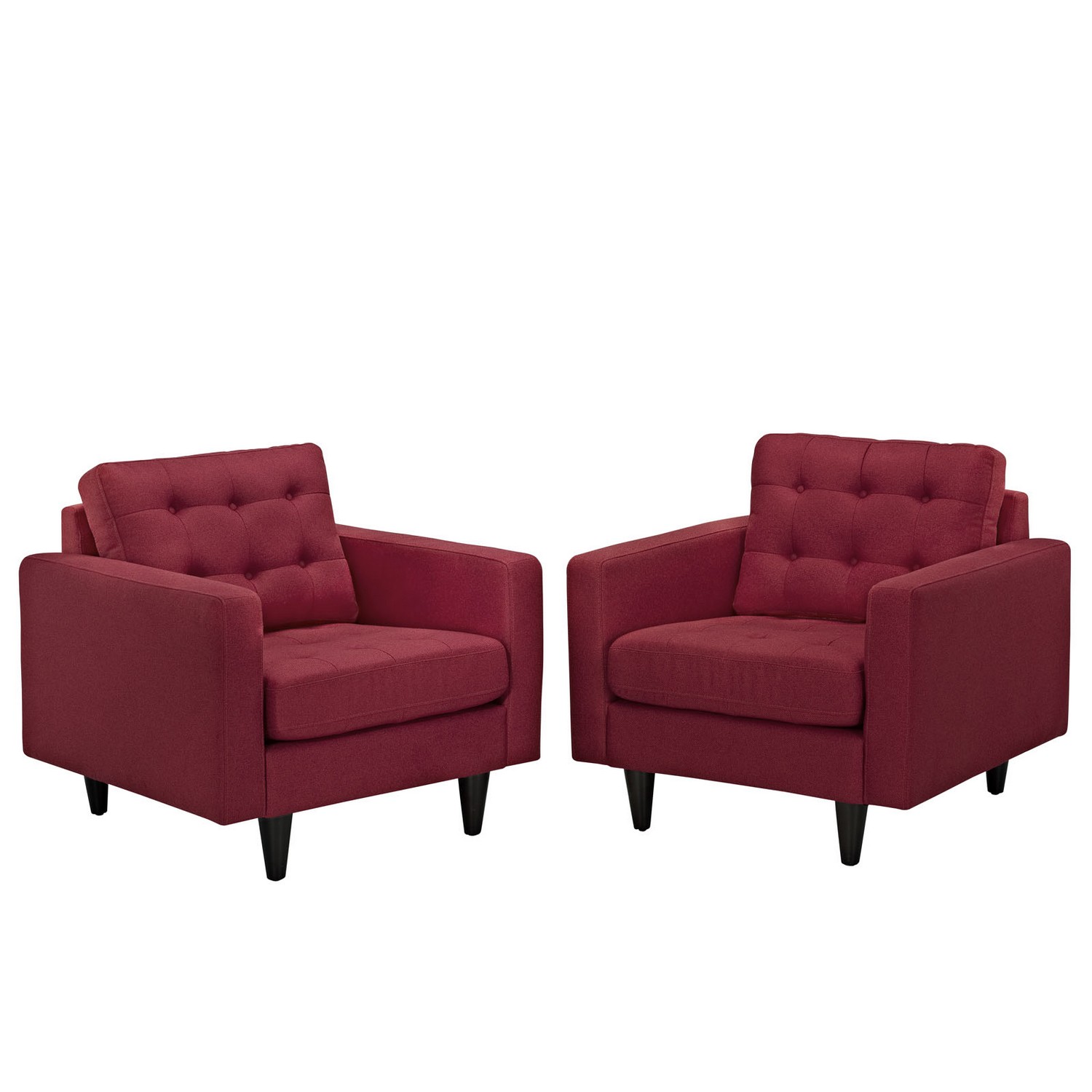 Modway Empress Armchair Upholstered Set of 2 - Red