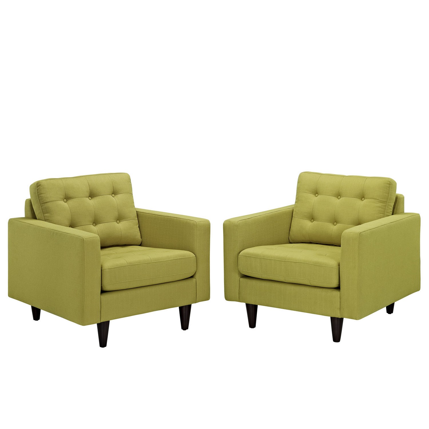 Modway Empress Armchair Upholstered Set of 2 - Wheatgrass