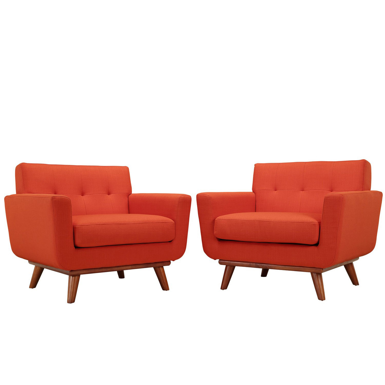 Modway Engage Armchair Wood Set of 2 - Atomic Red