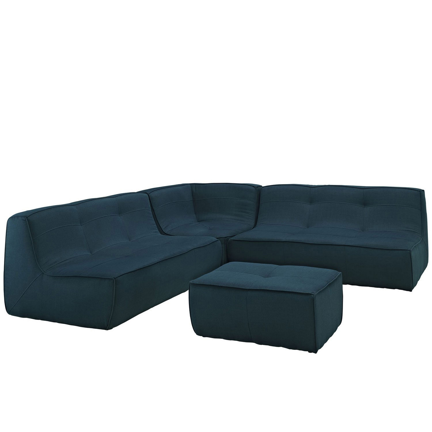 Modway Align 4 Piece Upholstered Sectional Sofa Set - Azure