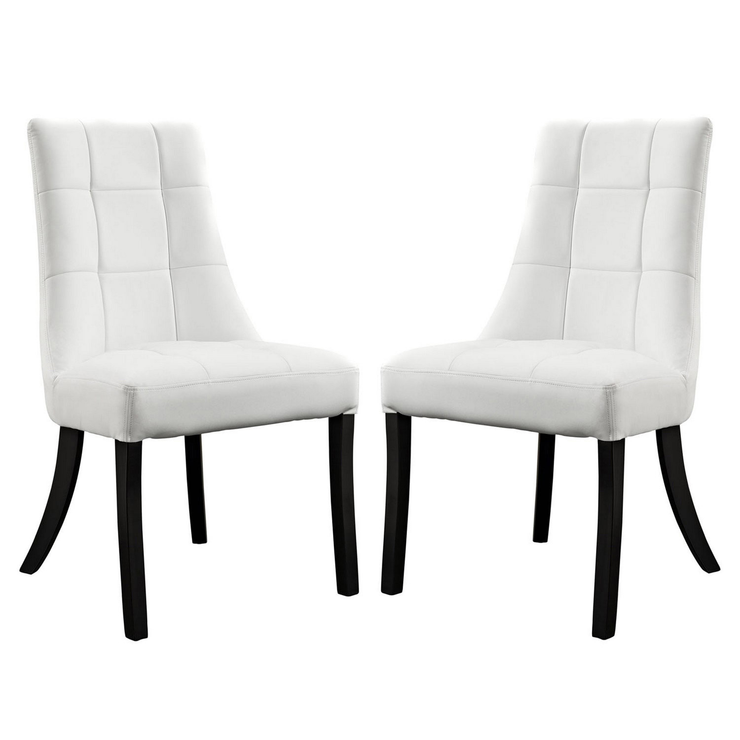 Modway Noblesse Vinyl Dining Chair Set of 2 - White