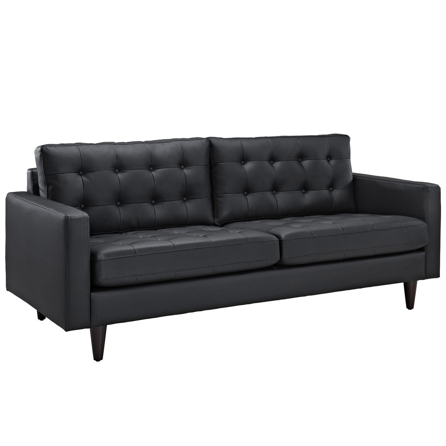 Modway Empress 3PC Sofa and Armchairs Set- Black