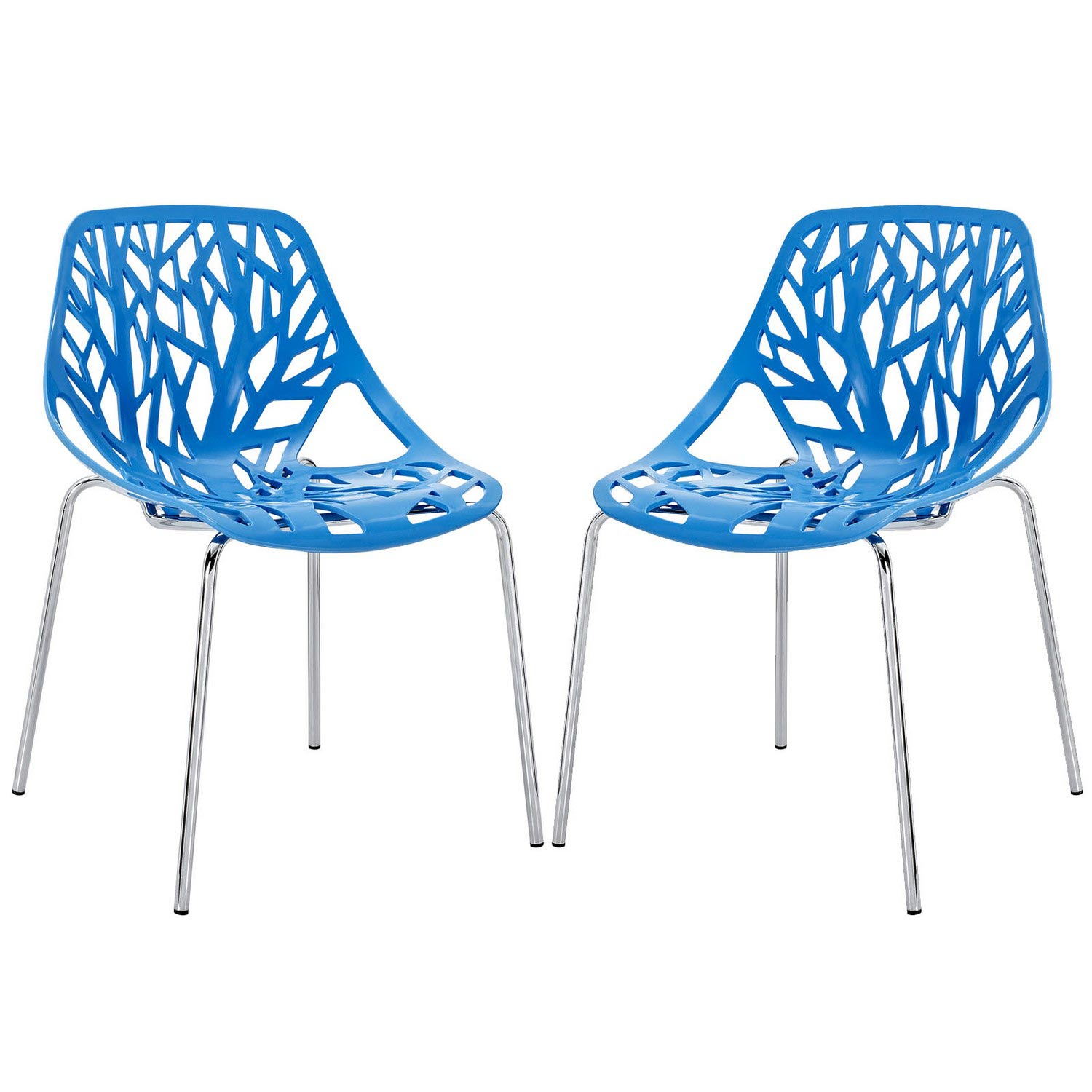 Modway Stencil Dining Side Chair Set of 2 - Blue