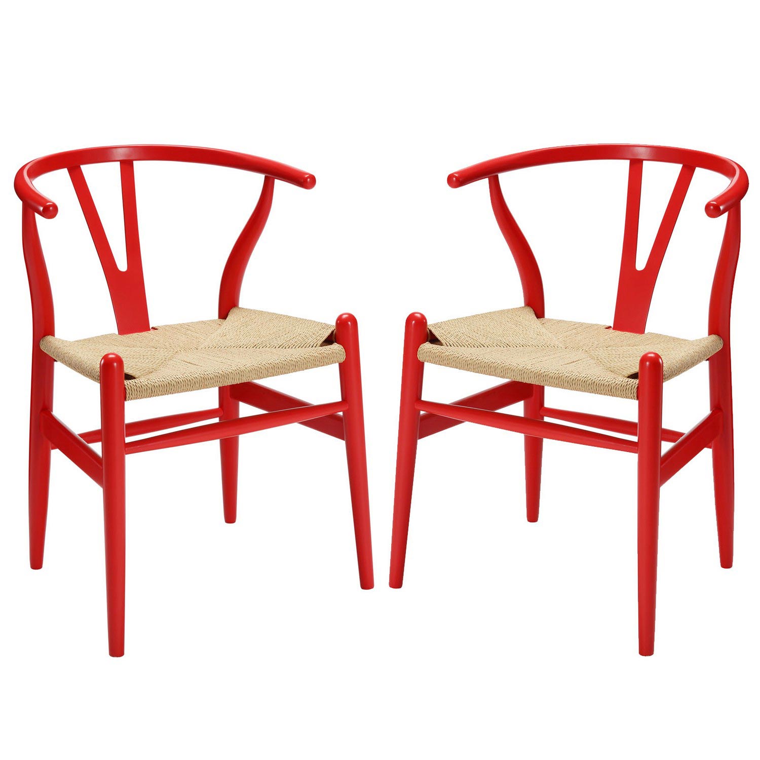 Modway Amish 2PC Dining Armchair Set - Red
