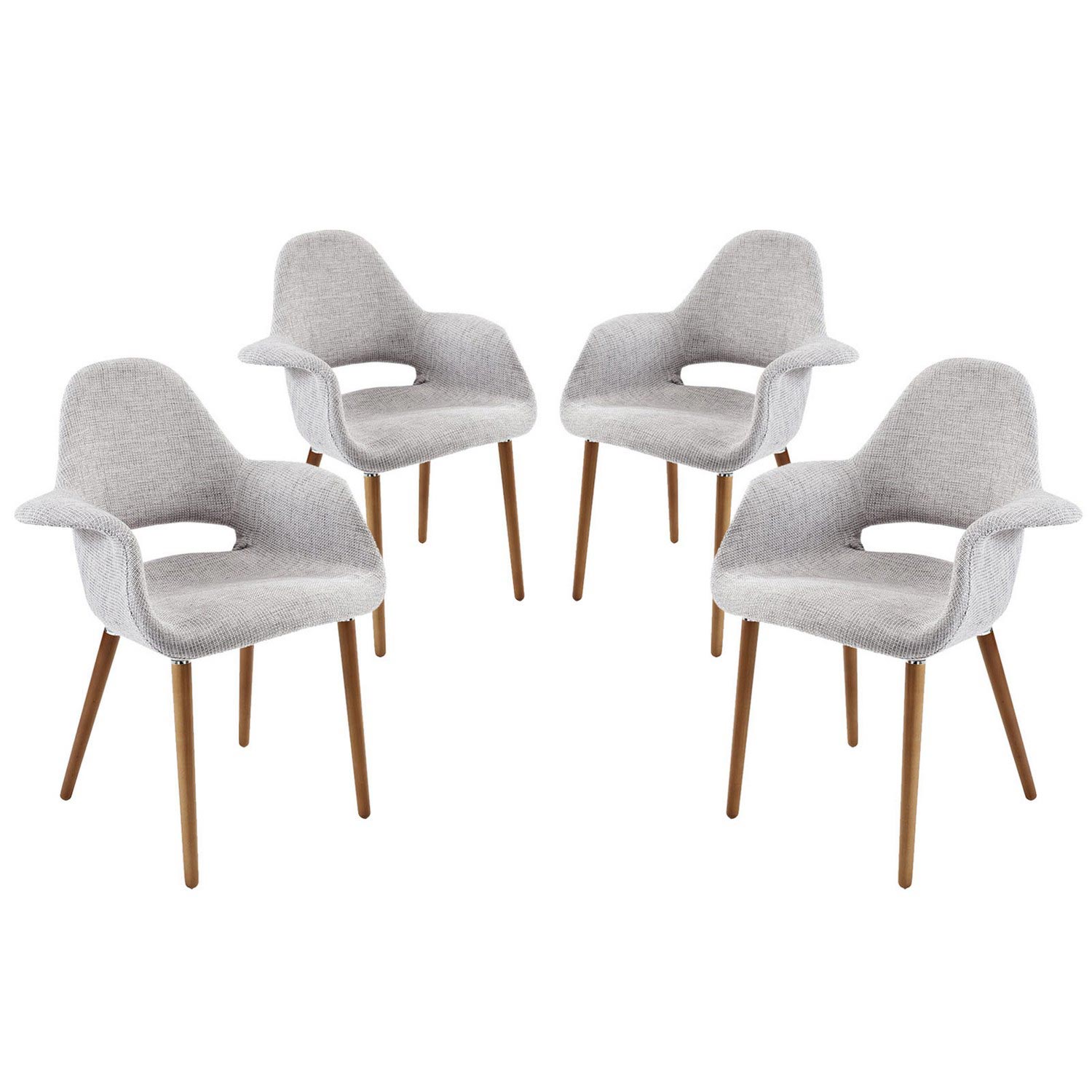 Modway Aegis Dining Armchair Set of 4 - Light Gray