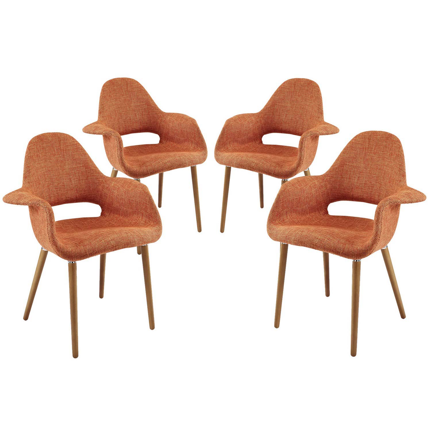 Modway Aegis Dining Armchair Set of 4 - Orange