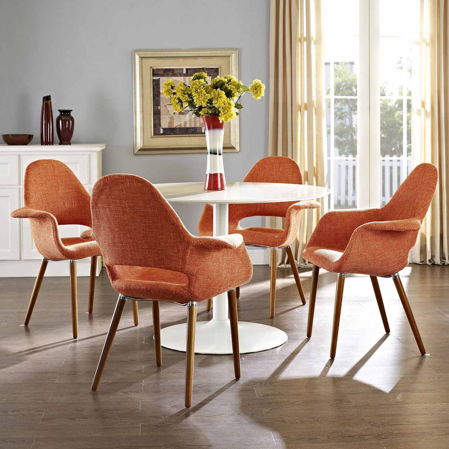 Modway Aegis Dining Armchair Set of 4 - Orange