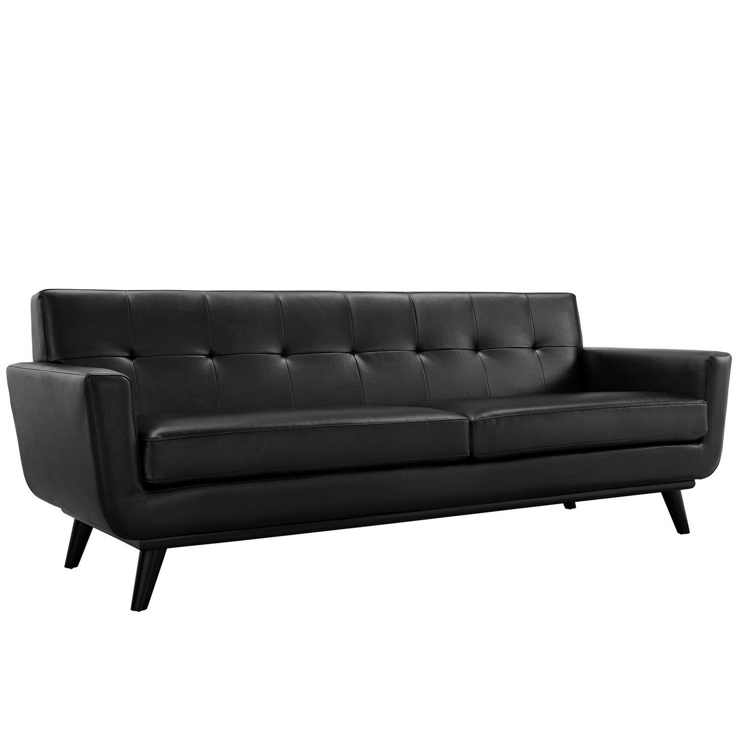 Modway Engage Bonded Leather Sofa - Black