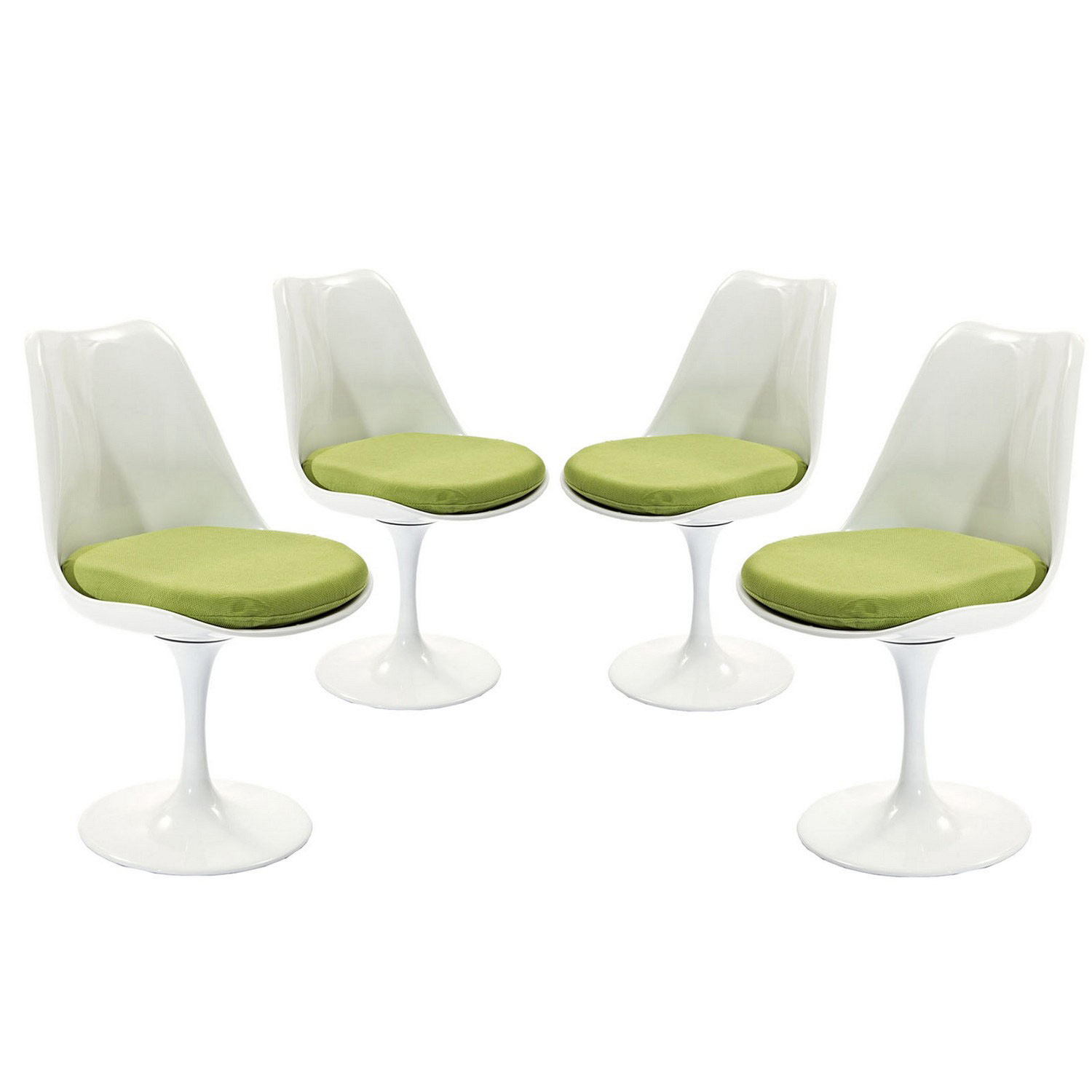 Modway Lippa Dining Side Chair Fabric Set of 4 - Green