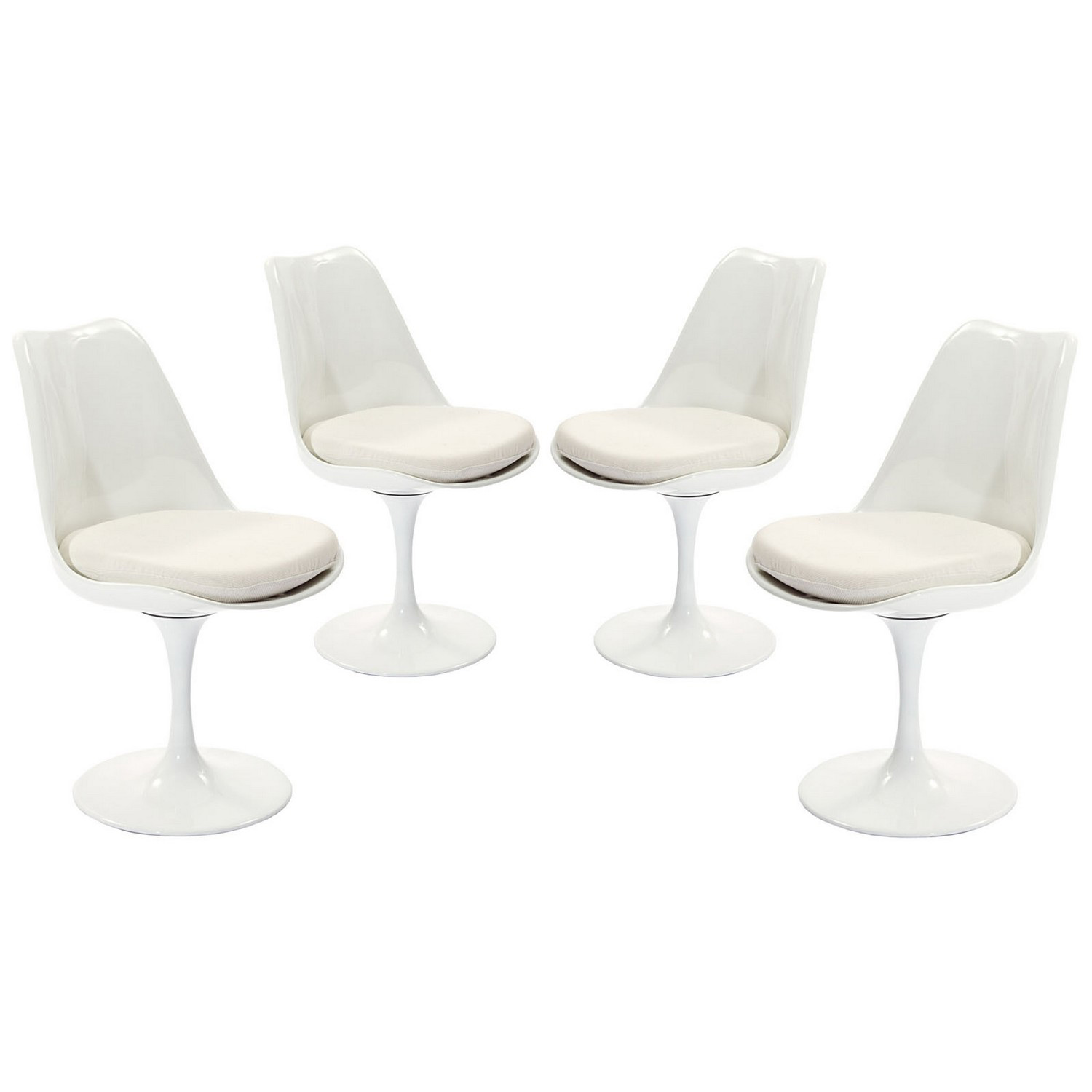 Modway Lippa Dining Side Chair Fabric Set of 4 - White