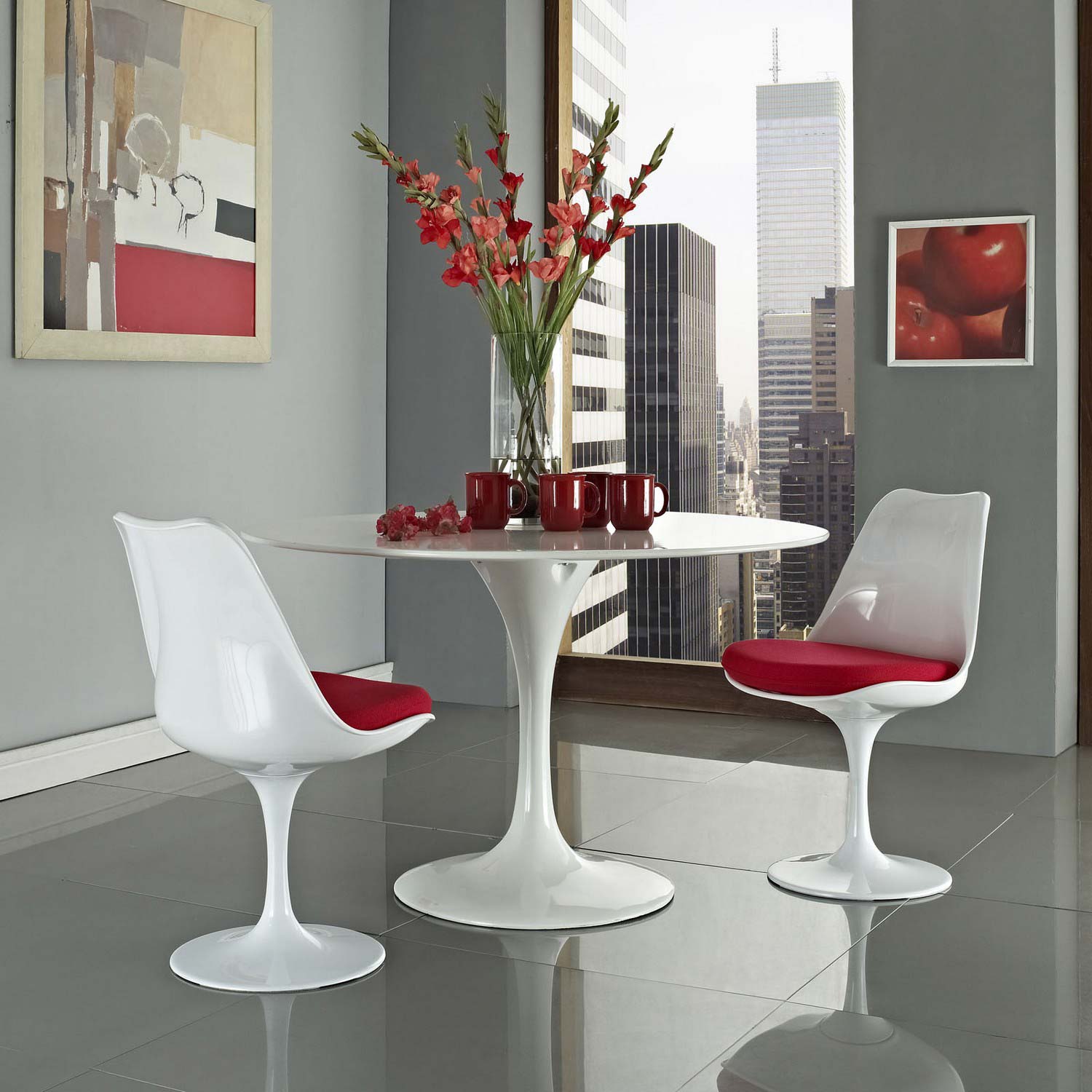 Modway Lippa Dining Side Chair Set of 2 - Red