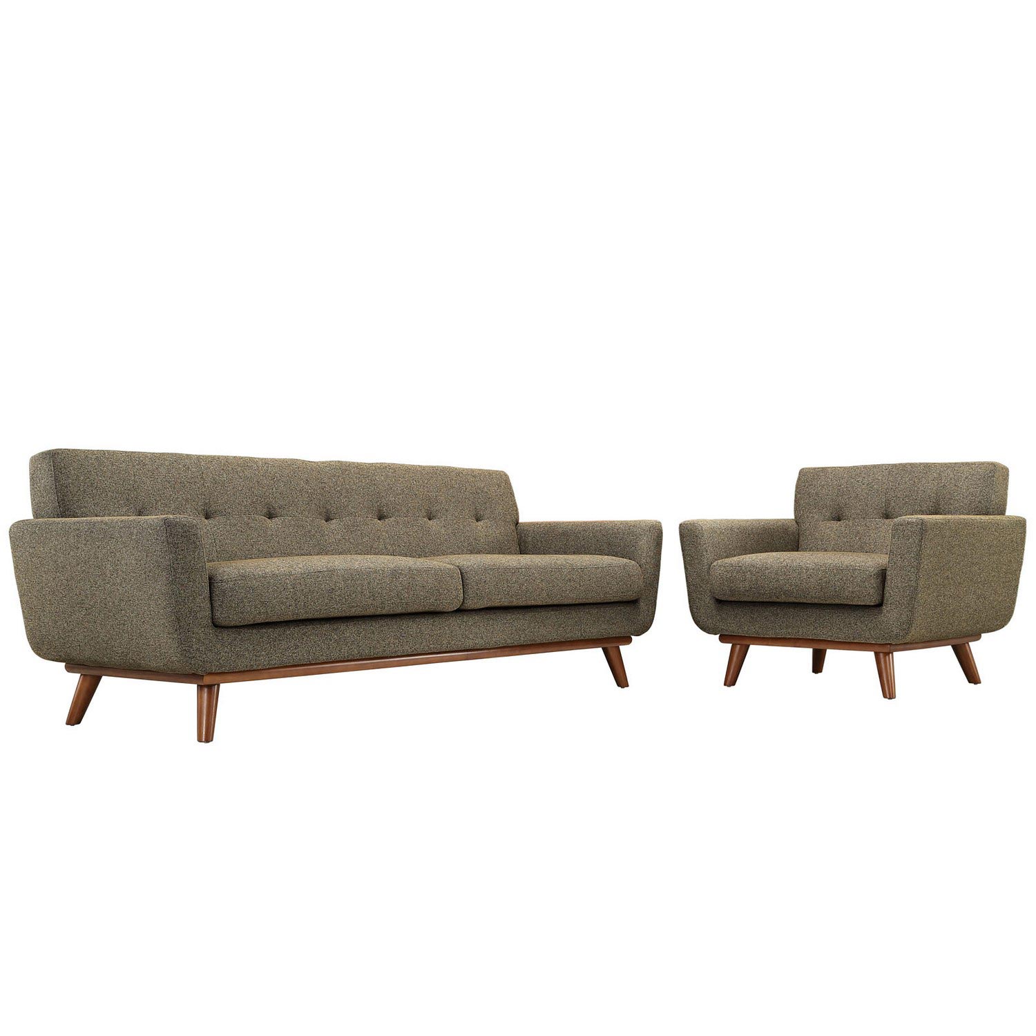 Modway Engage Armchair and Sofa Set of 2 - Oatmeal