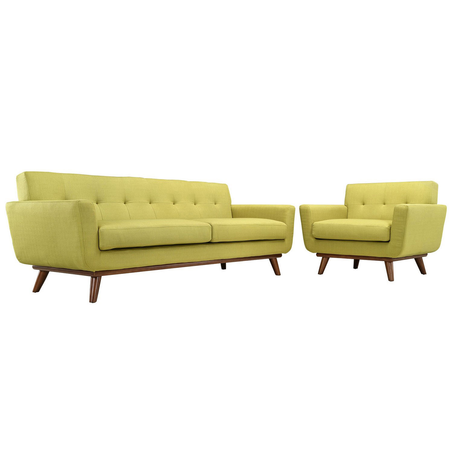 Modway Engage Armchair and Sofa Set of 2 - Wheatgrass