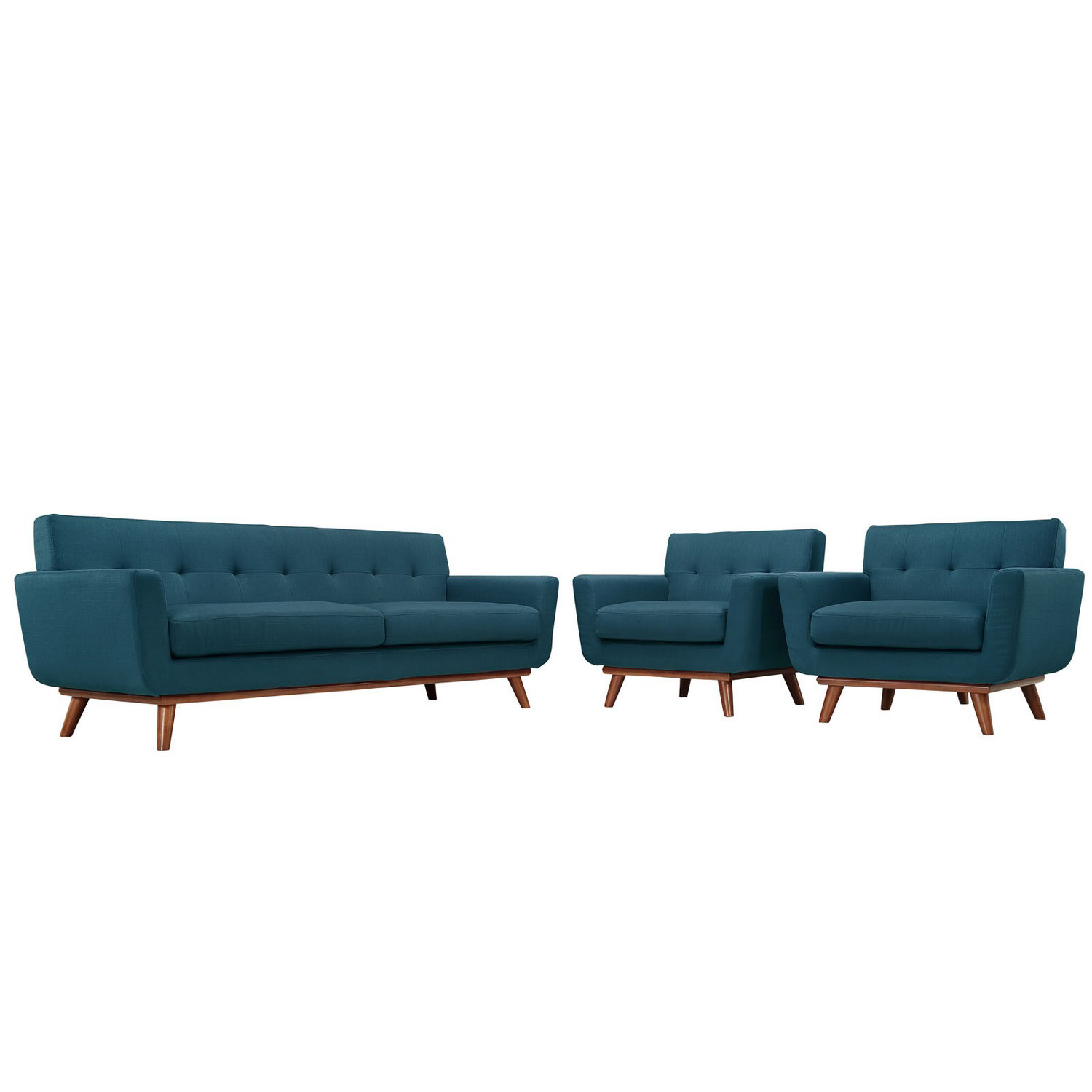 Modway Engage Armchairs and Sofa Set of 3 - Azure