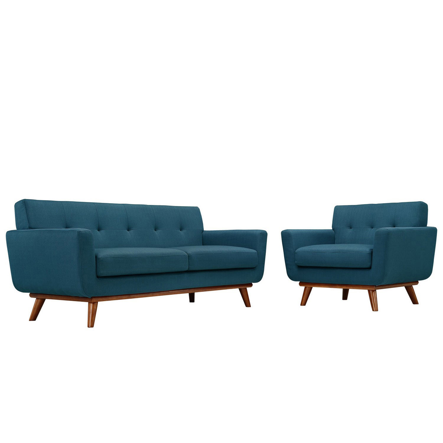 Modway Engage Armchair and Loveseat Set of 2 - Azure