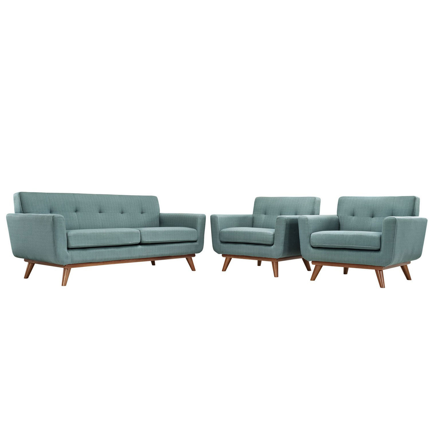 Modway Engage Armchairs and Loveseat Set of 3 - Laguna