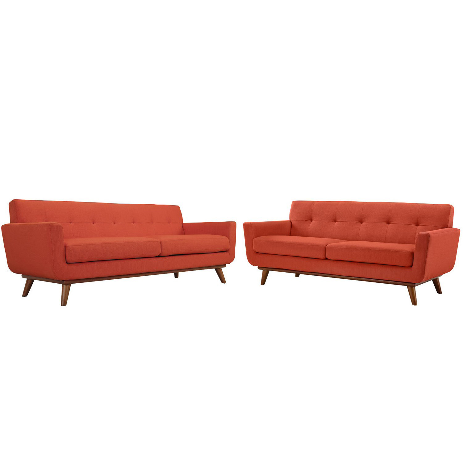 Modway Engage Loveseat and Sofa Set of 2 - Atomic Red
