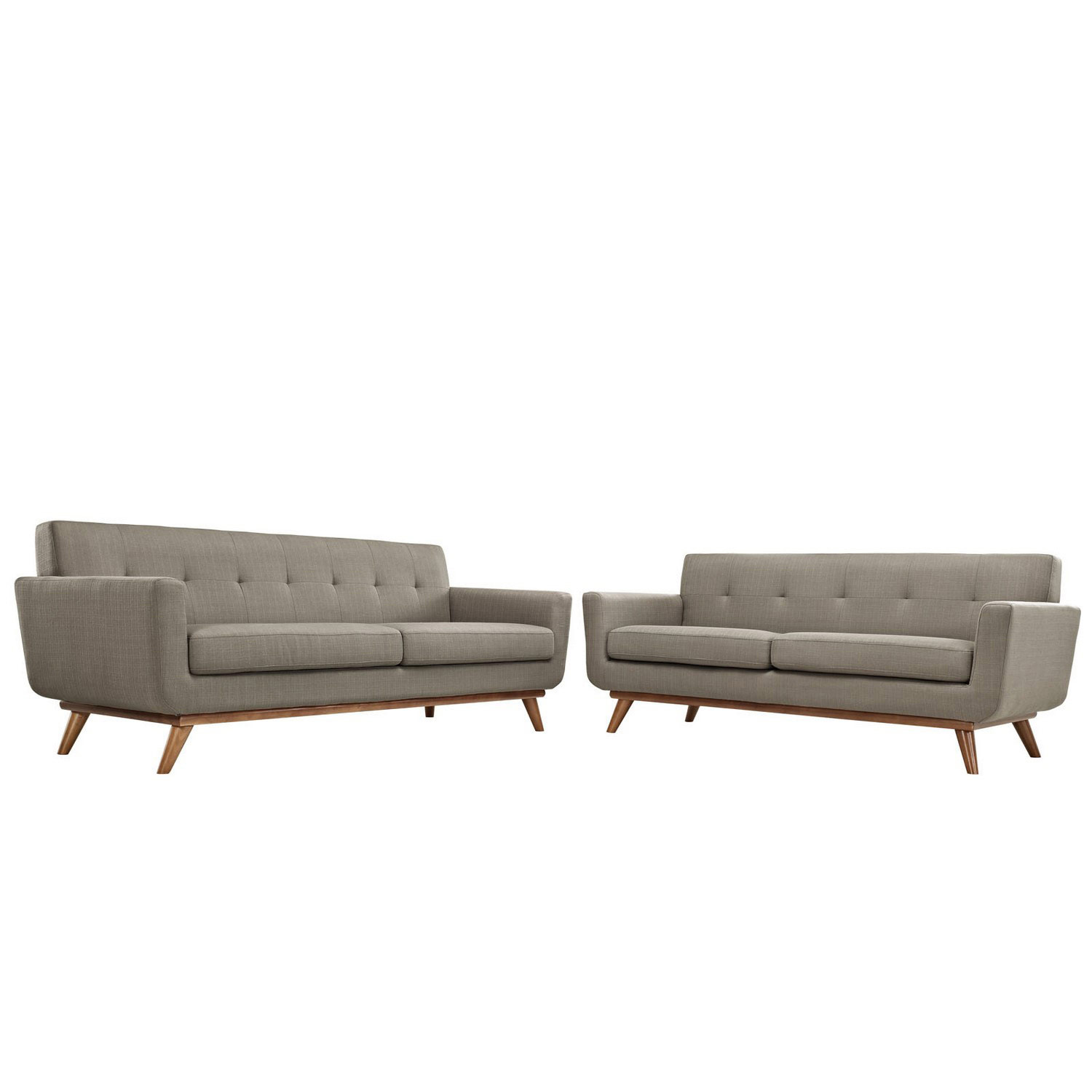 Modway Engage Loveseat and Sofa Set of 2 - Granite