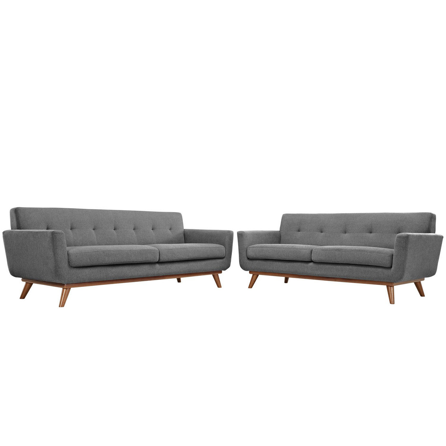 Modway Engage Loveseat and Sofa Set of 2 - Gray