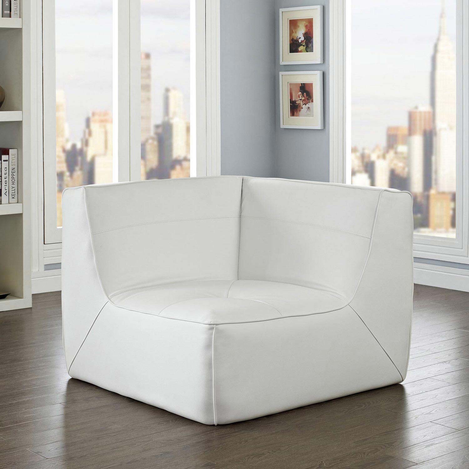 Modway Align Bonded Leather Corner Sofa - White