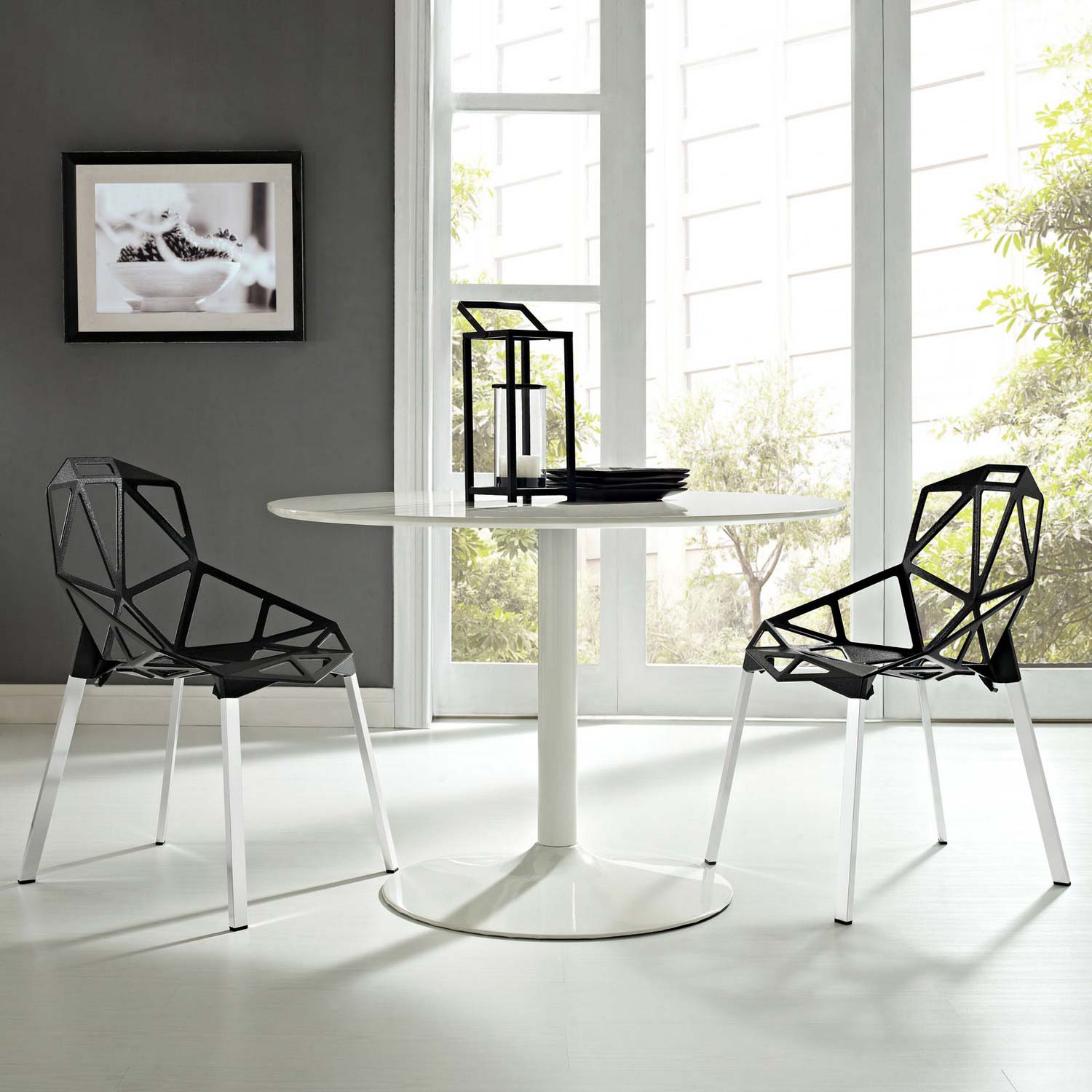 Modway Connections 2 PC Dining Chair Set - Black