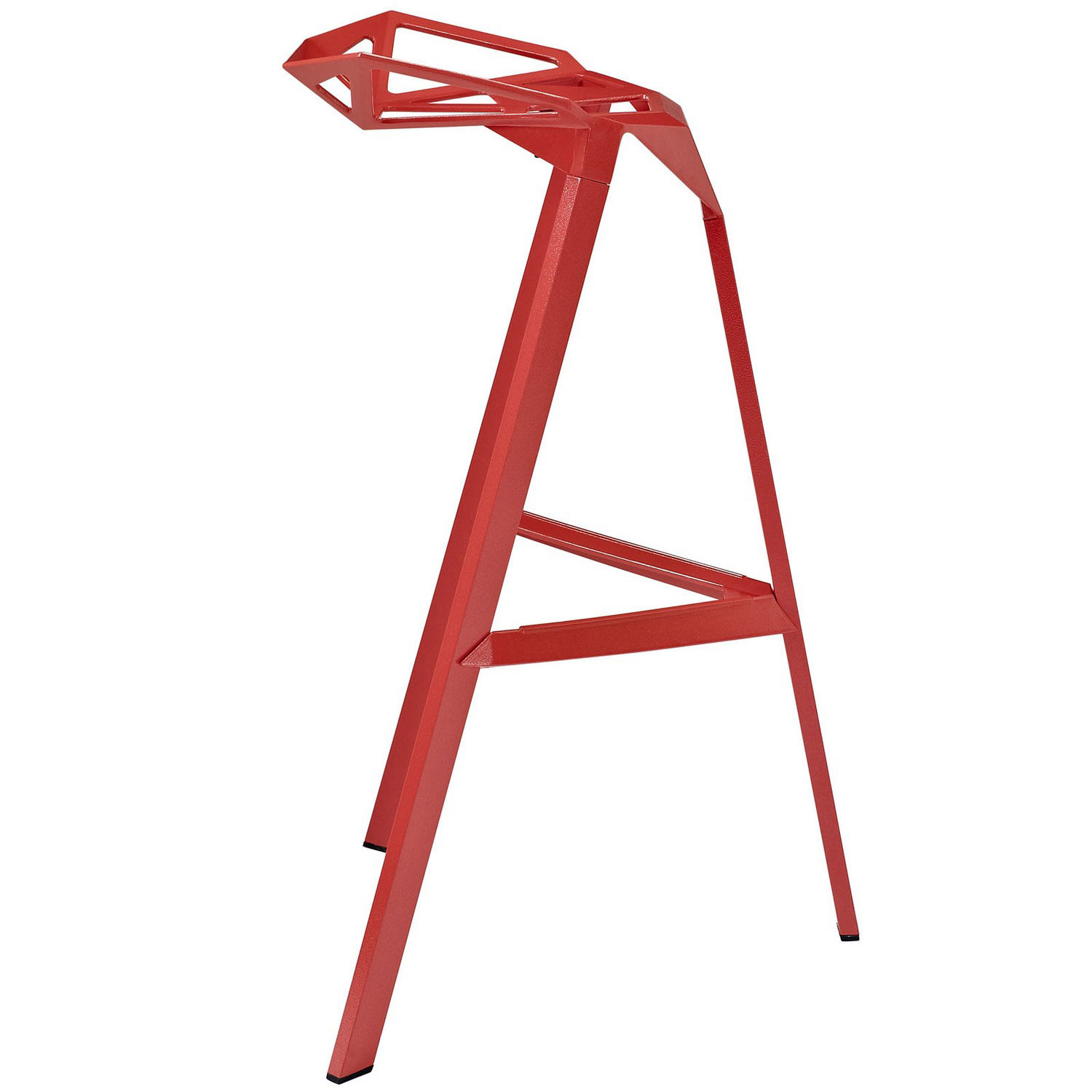 Modway Launch Stacking Bar Stool Set of 4 - Red