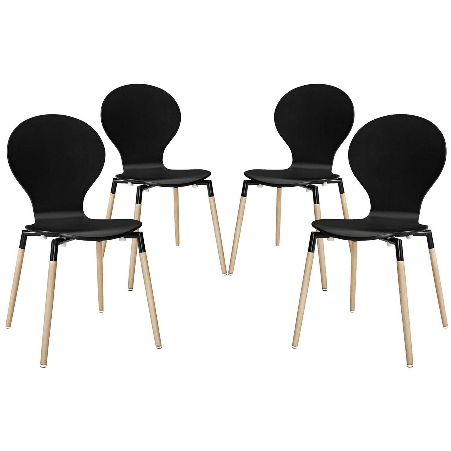 Modway Path Dining Chair Set of 4 - Black