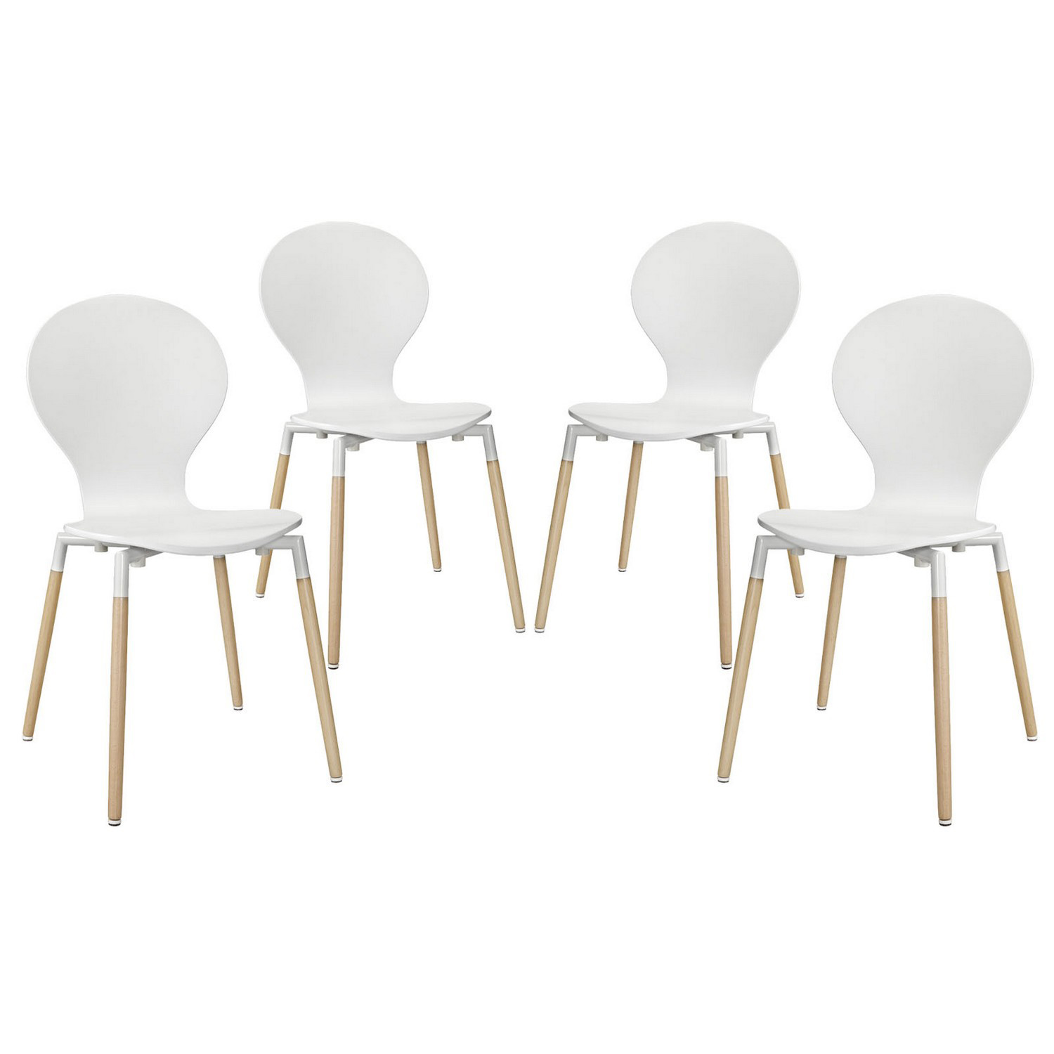 Modway Path Dining Chair Set of 4 - White
