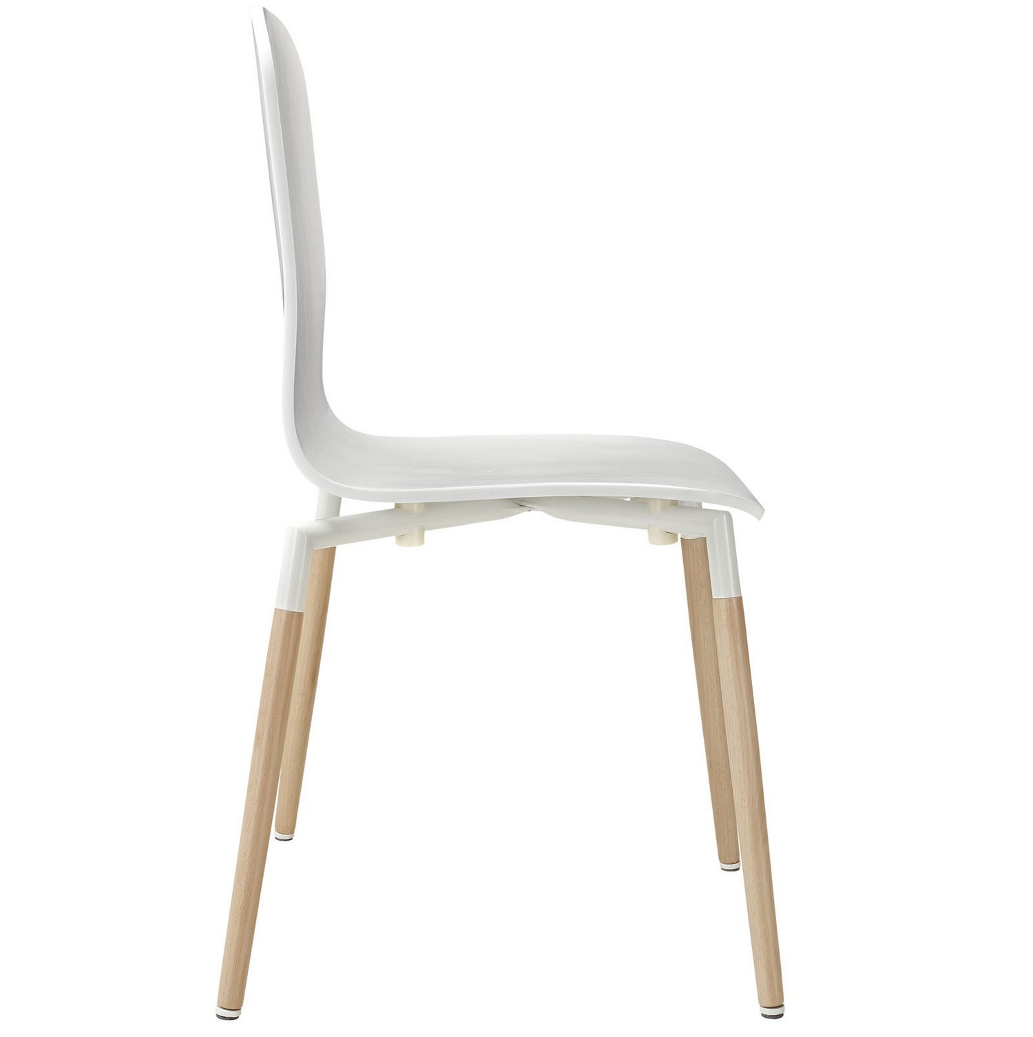Modway Stack 4PC Dining Chairs Wood Set - White