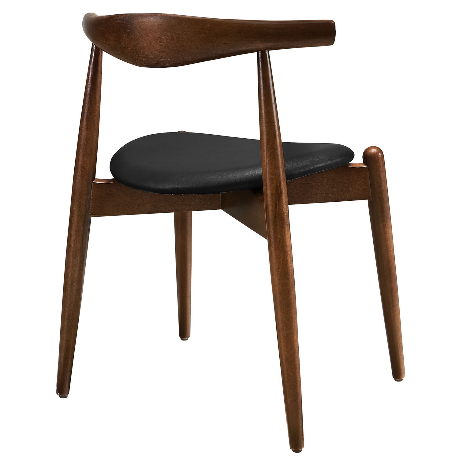 Modway Stalwart 2PC Dining Side Chair Set - Dark Walnut/Black