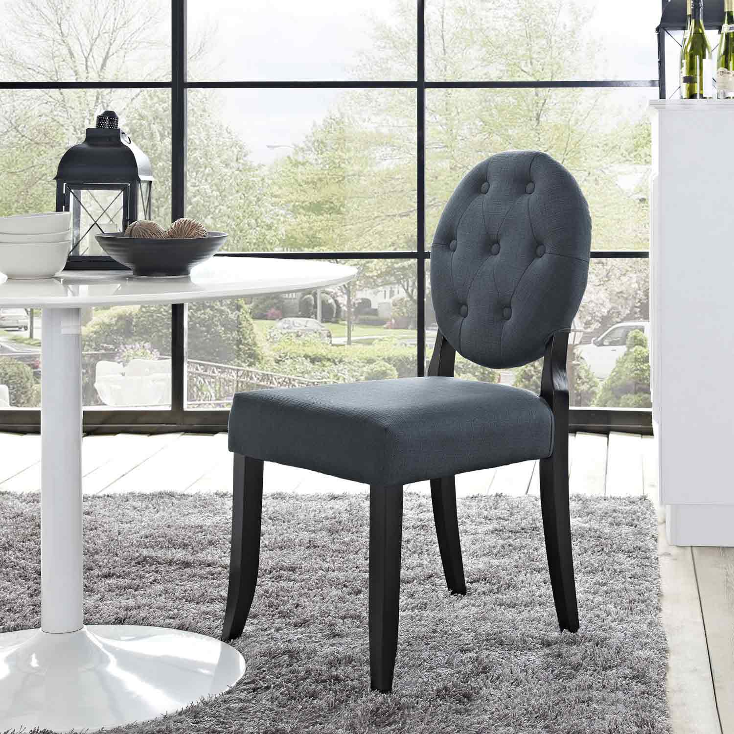 Modway Button Dining Side Chair - Gray
