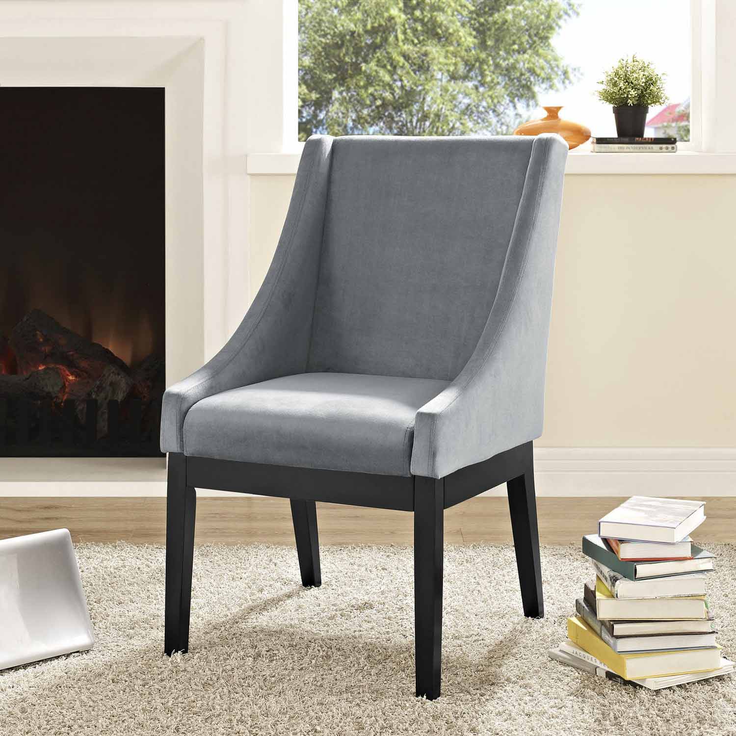 Modway Tide Dining Wood Side Chair - Gray