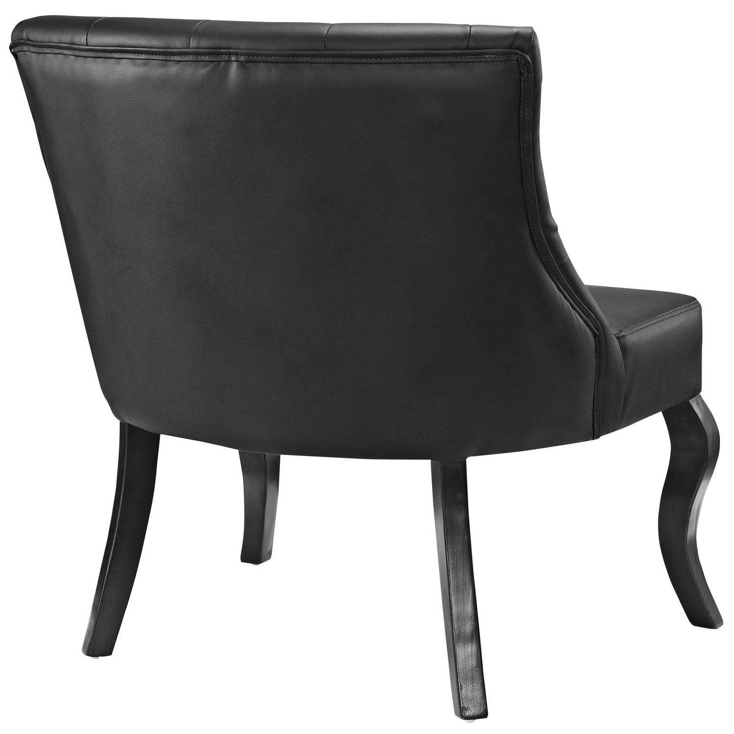 Modway Royal Armless Vinyl Club Chair - Black