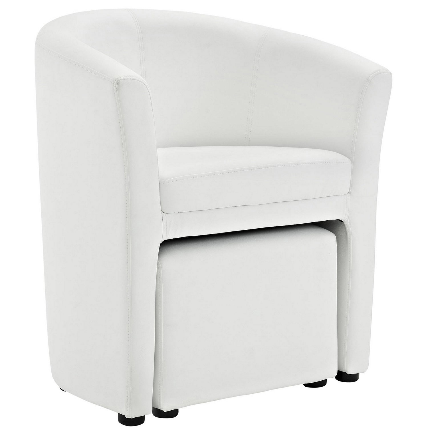 Modway Divulge Armchair and Ottoman - White