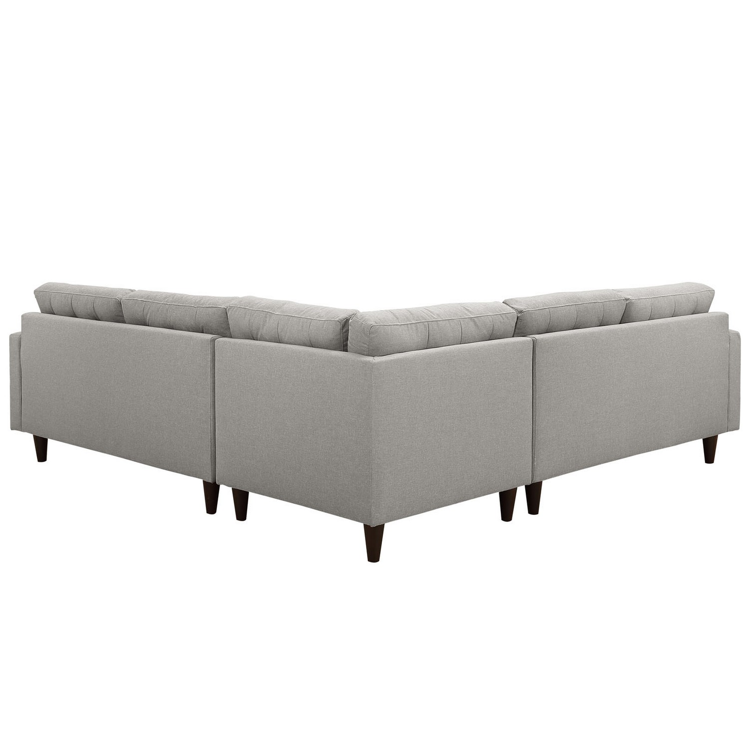 Modway Empress 3 Piece Fabric Sectional Sofa Set - Light Gray