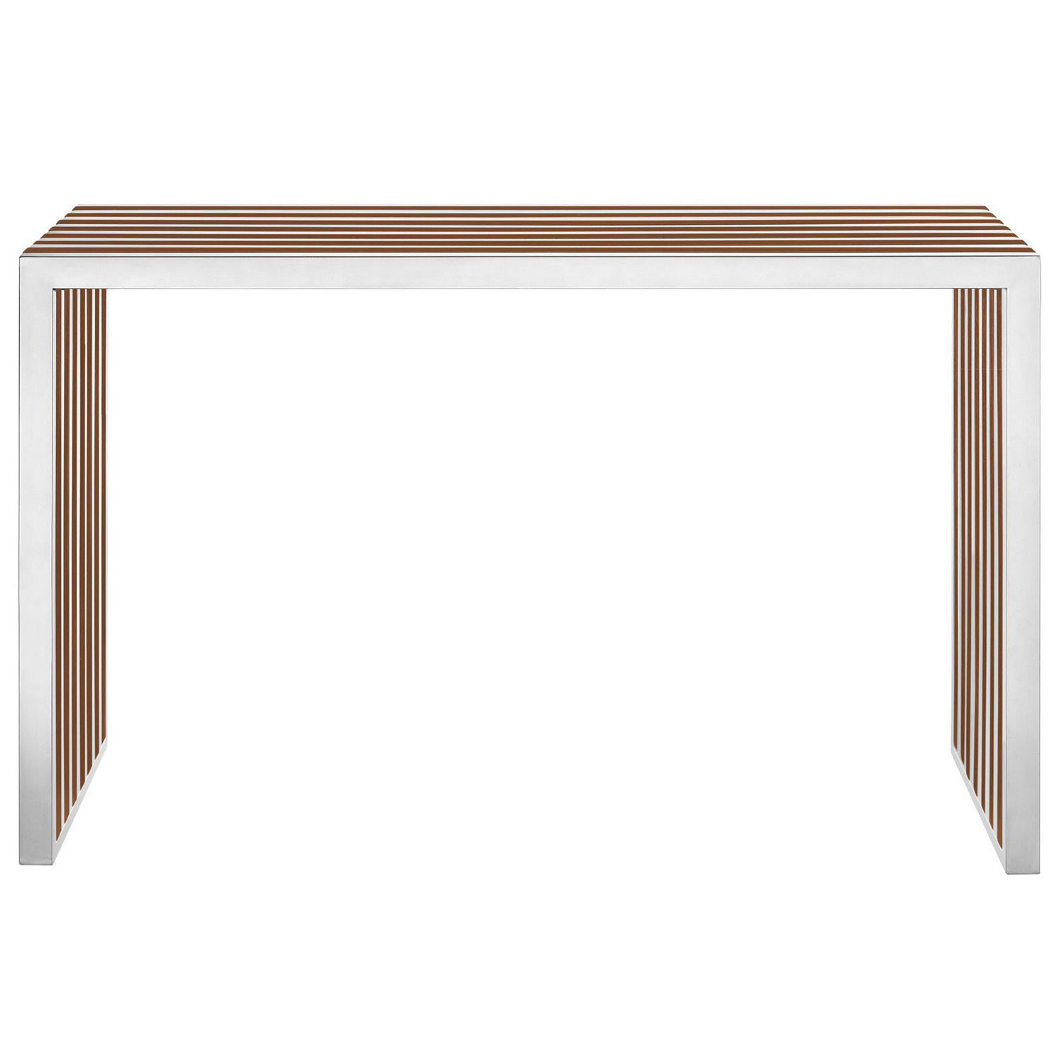 Modway Gridiron Wood Inlay Console Table - Walnut
