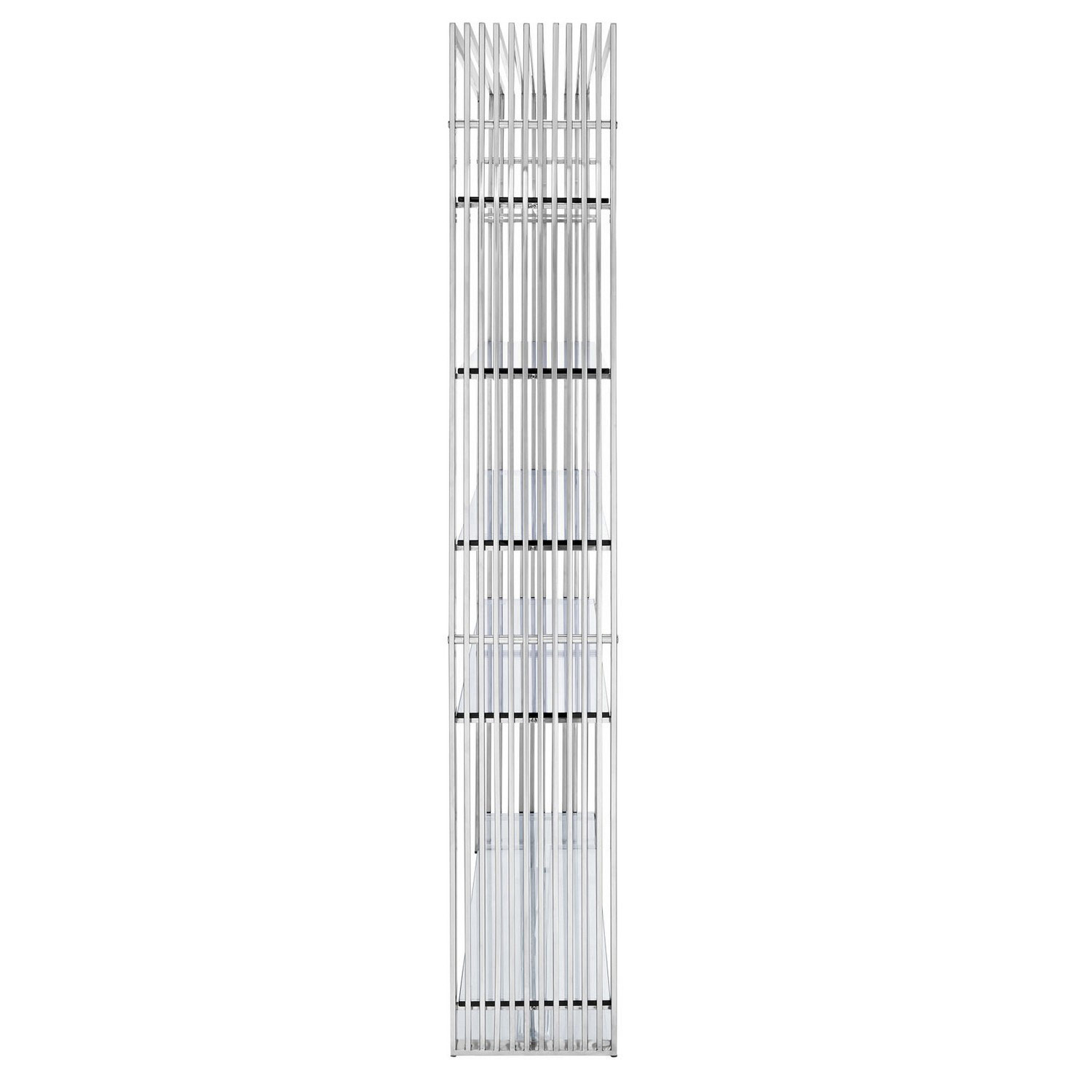 Modway Gridiron Stainless Steel Bookshelf - Silver